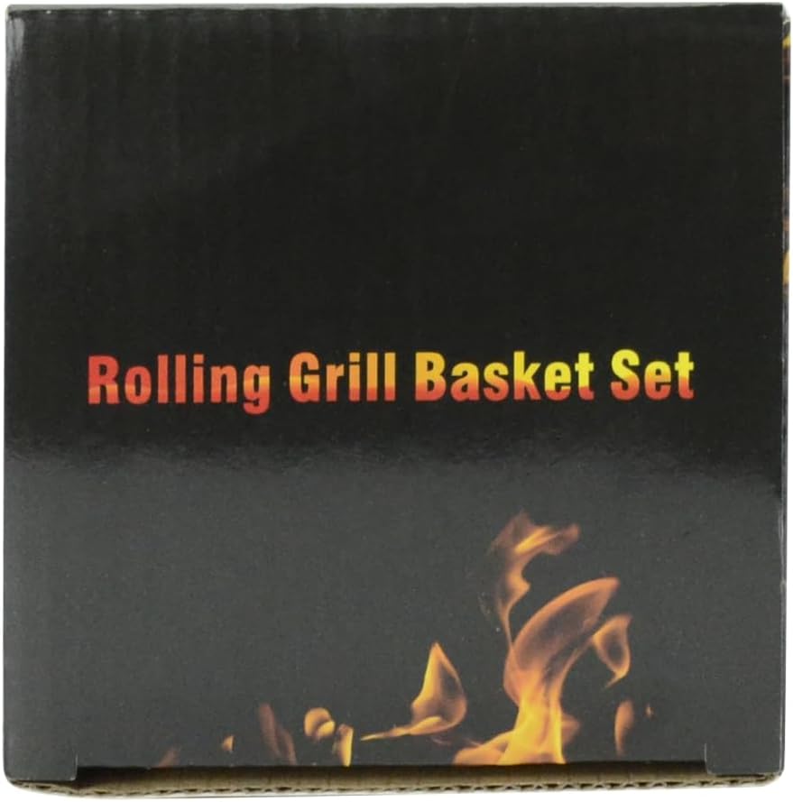 Rolling Grill Basket, Removable Wooden Handle, 304 Stainless Steel, Nesting BBQ Tools, Smoker Grilling Accessories for Vegetable, Outdoor Cooking Camping, Birthday Gifts for Men Dad Husband - Image 7