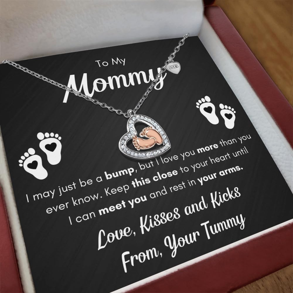 FG Family Gift Mall Baby Gift Set To My Mommy Necklaces For Women, Gift for New Mom, Baby Shower Present for Mom To Be Pregnancy Gifts for First Time Pregnant Moms Christmas - Image 3