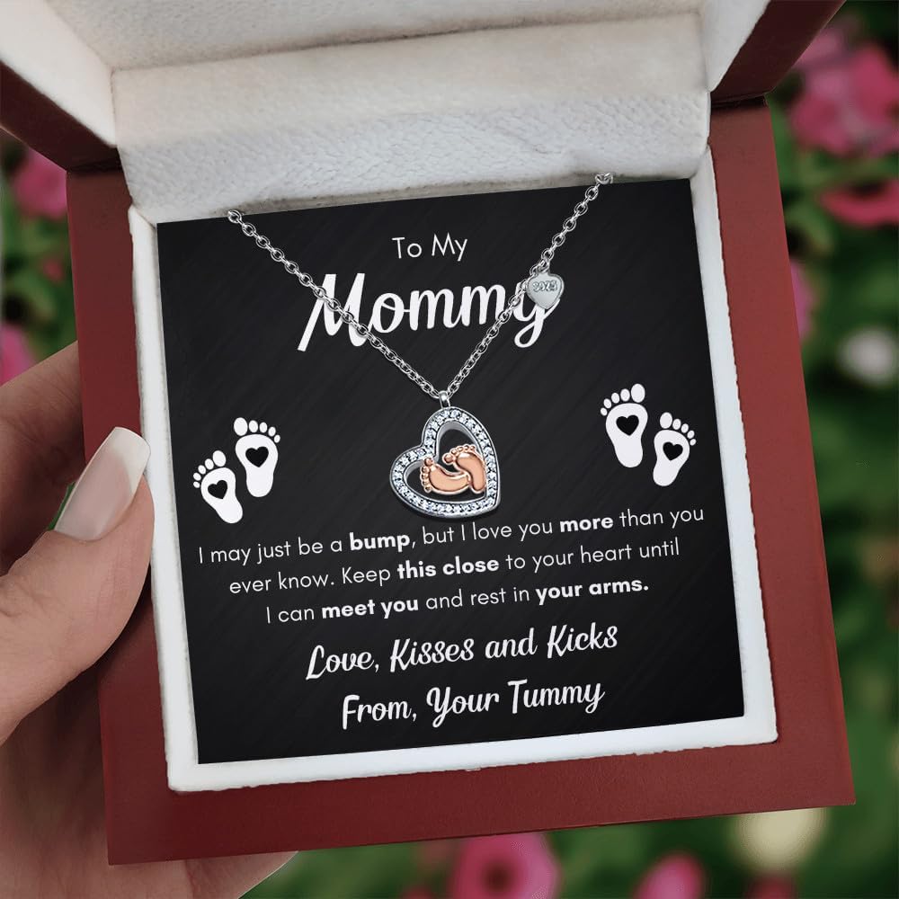 FG Family Gift Mall Baby Gift Set To My Mommy Necklaces For Women, Gift for New Mom, Baby Shower Present for Mom To Be Pregnancy Gifts for First Time Pregnant Moms Christmas - Image 5