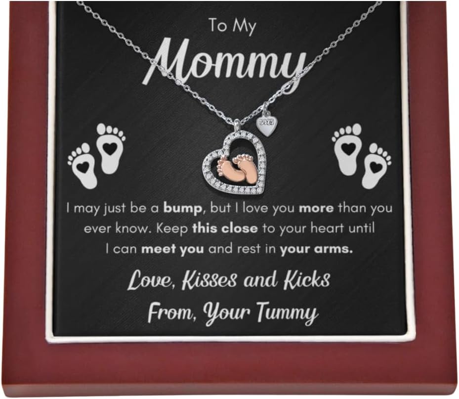 FG Family Gift Mall Baby Gift Set To My Mommy Necklaces For Women, Gift for New Mom, Baby Shower Present for Mom To Be Pregnancy Gifts for First Time Pregnant Moms Christmas
