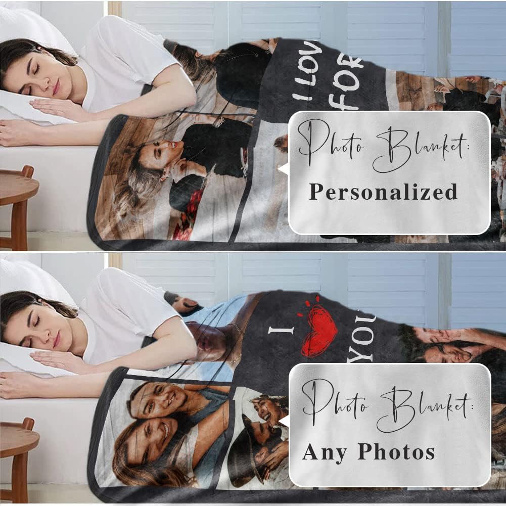 Ships Next Day, Custom Blanket with Photo I Love You Girlfriend Boyfriend Gifts, Personalized Blankets Couples Gifts Christmas Blankets Women Gifts - Image 3