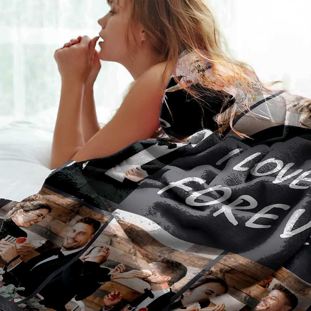 DayOfShe Ships Next Day Photo Blanket Gifts for Wife, Custom Blankets as Girlfriend Boyfriend Gifts- to My Wife Blanket Gifts from Husband, Couples Gifts - Image 4