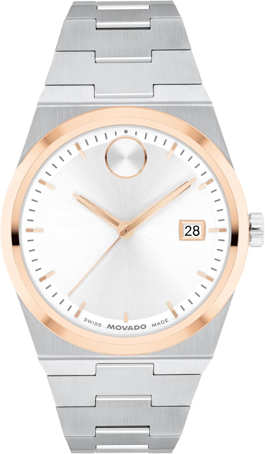 Movado Bold Quest Women's Luxury Quartz Watch - Swiss Movement, Stainless Steel Bracelet, Water Resistance 50 Meters (5ATM) - Classic Timepiece - Gift for Her - 35mm