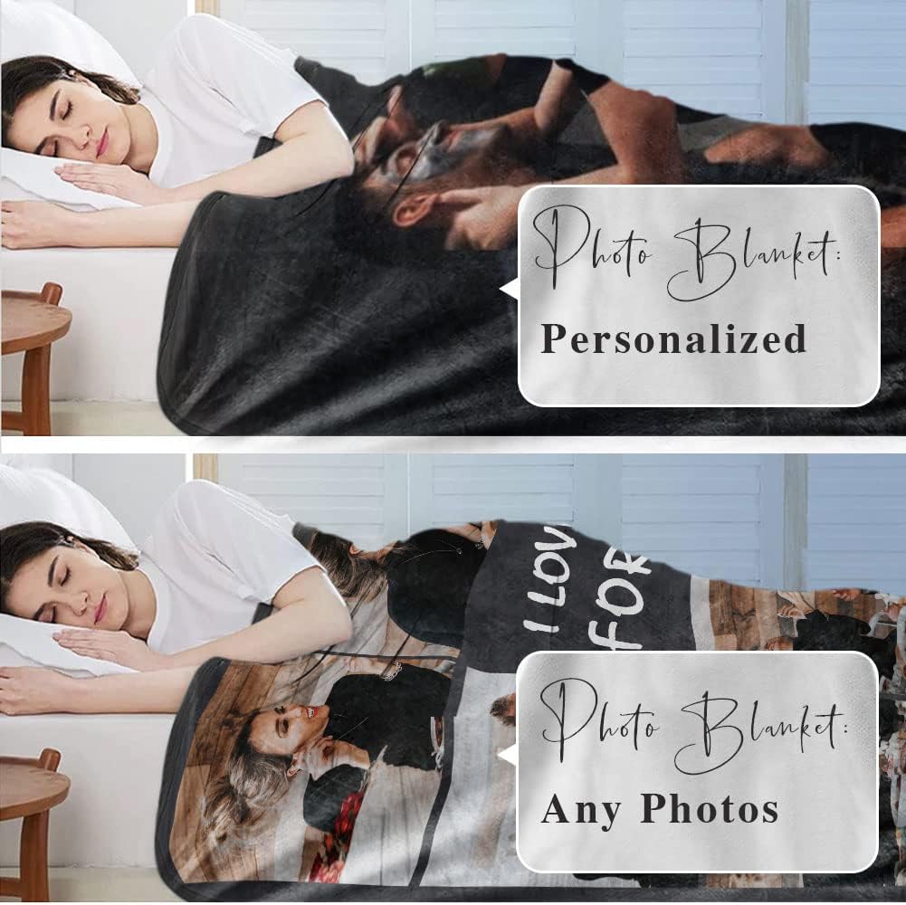 DayOfShe Ships Next Day Photo Blanket Gifts for Wife, Custom Blankets as Girlfriend Boyfriend Gifts- to My Wife Blanket Gifts from Husband, Couples Gifts - Image 3