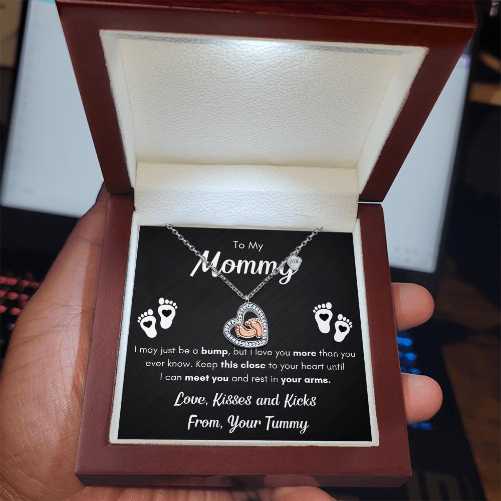 FG Family Gift Mall Baby Gift Set To My Mommy Necklaces For Women, Gift for New Mom, Baby Shower Present for Mom To Be Pregnancy Gifts for First Time Pregnant Moms Christmas - Image 2
