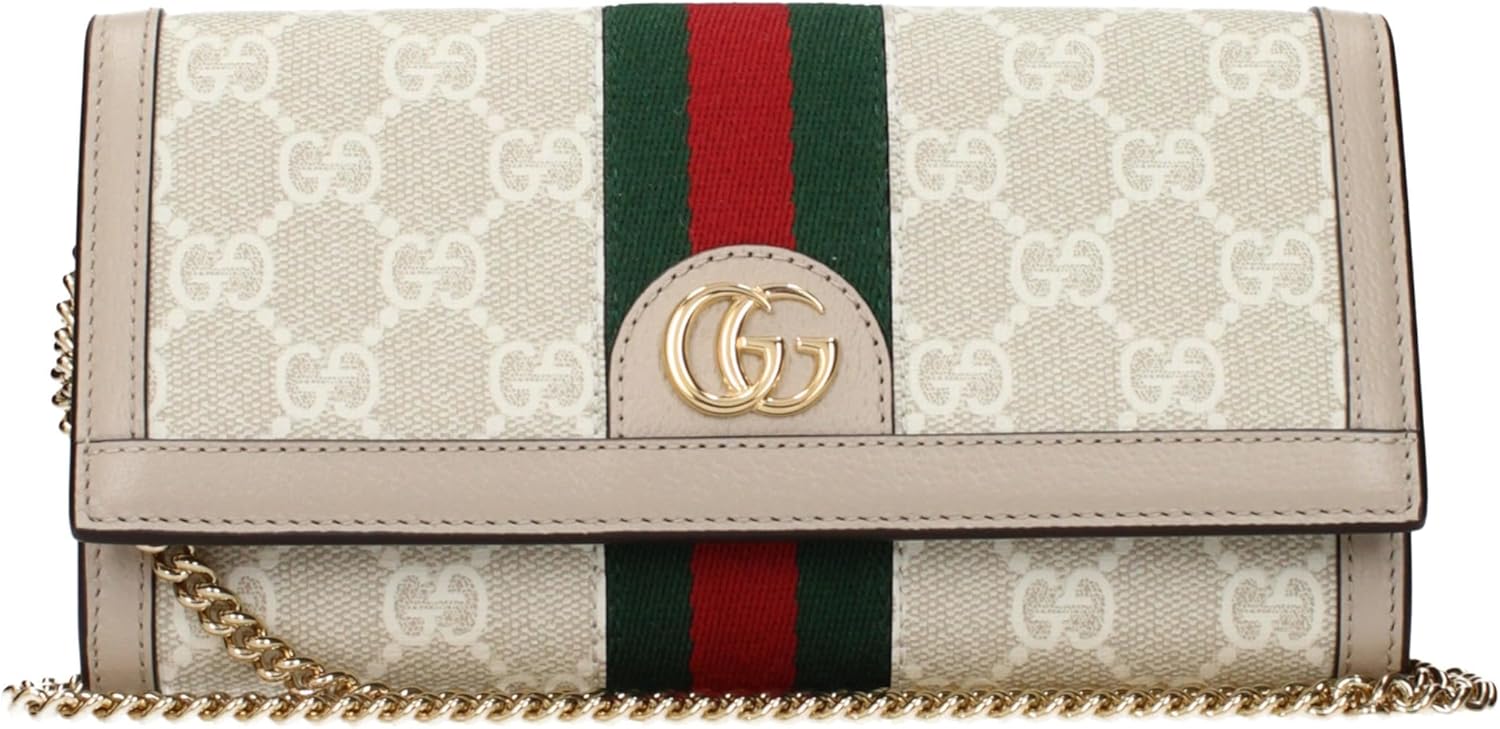 Gucci Women’s Ophidia GG Wallet-on-Chain – Style 772309 2ZGMN 9643 – GG Supreme Canvas & Leather Trim, Gold-Tone Hardware, Made in Italy