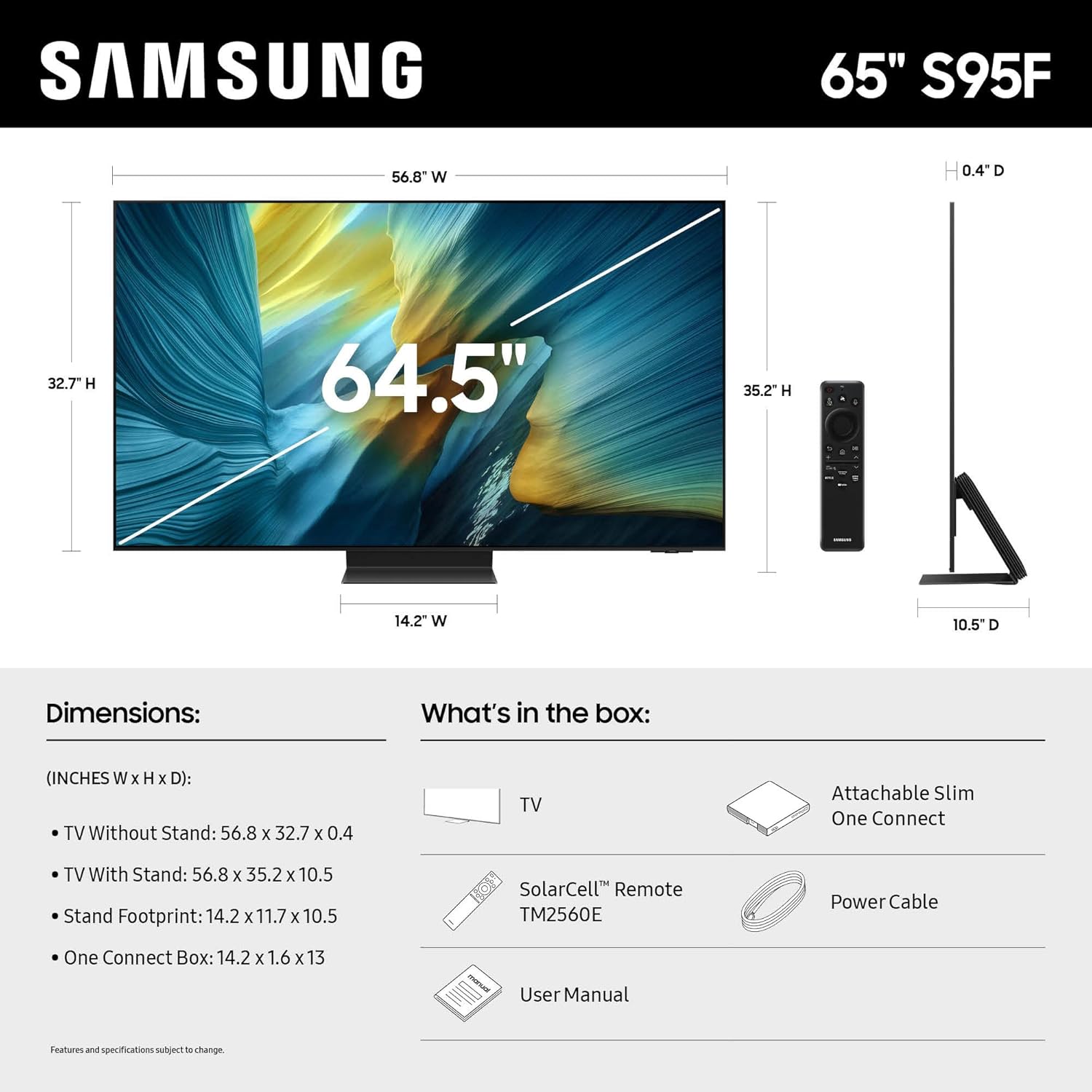 SAMSUNG 65-Inch Class OLED S95F 4K Glare Free Smart TV (2025 Model) NQ4 AI Gen3 Processor, OLED HDR Pro, Motion Xcelerator 164Hz, Dolby Atmos, Samsung Vision AI, Alexa Built-in - Image 2