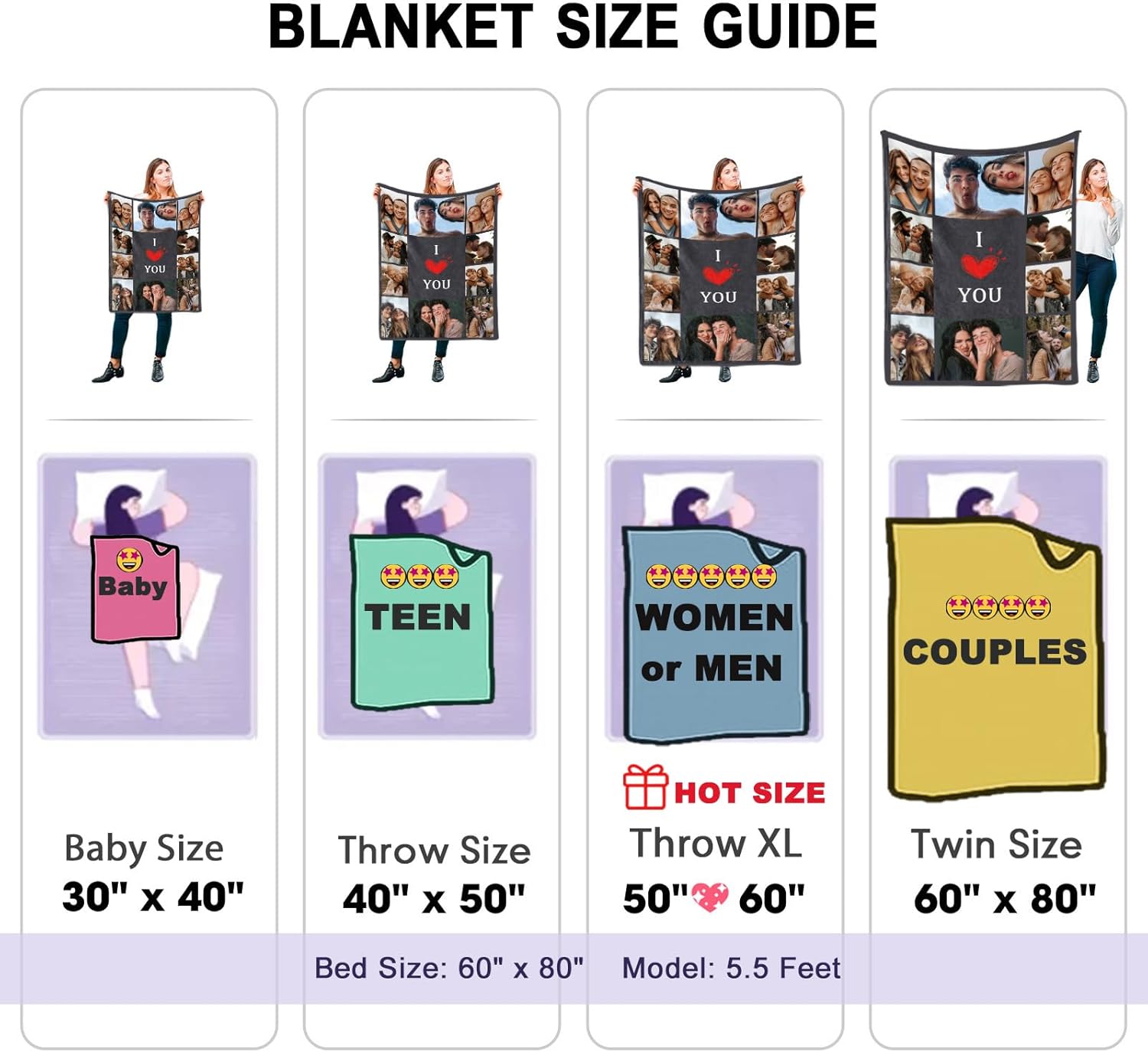 Ships Next Day, Custom Blanket with Photo I Love You Girlfriend Boyfriend Gifts, Personalized Blankets Couples Gifts Christmas Blankets Women Gifts - Image 6