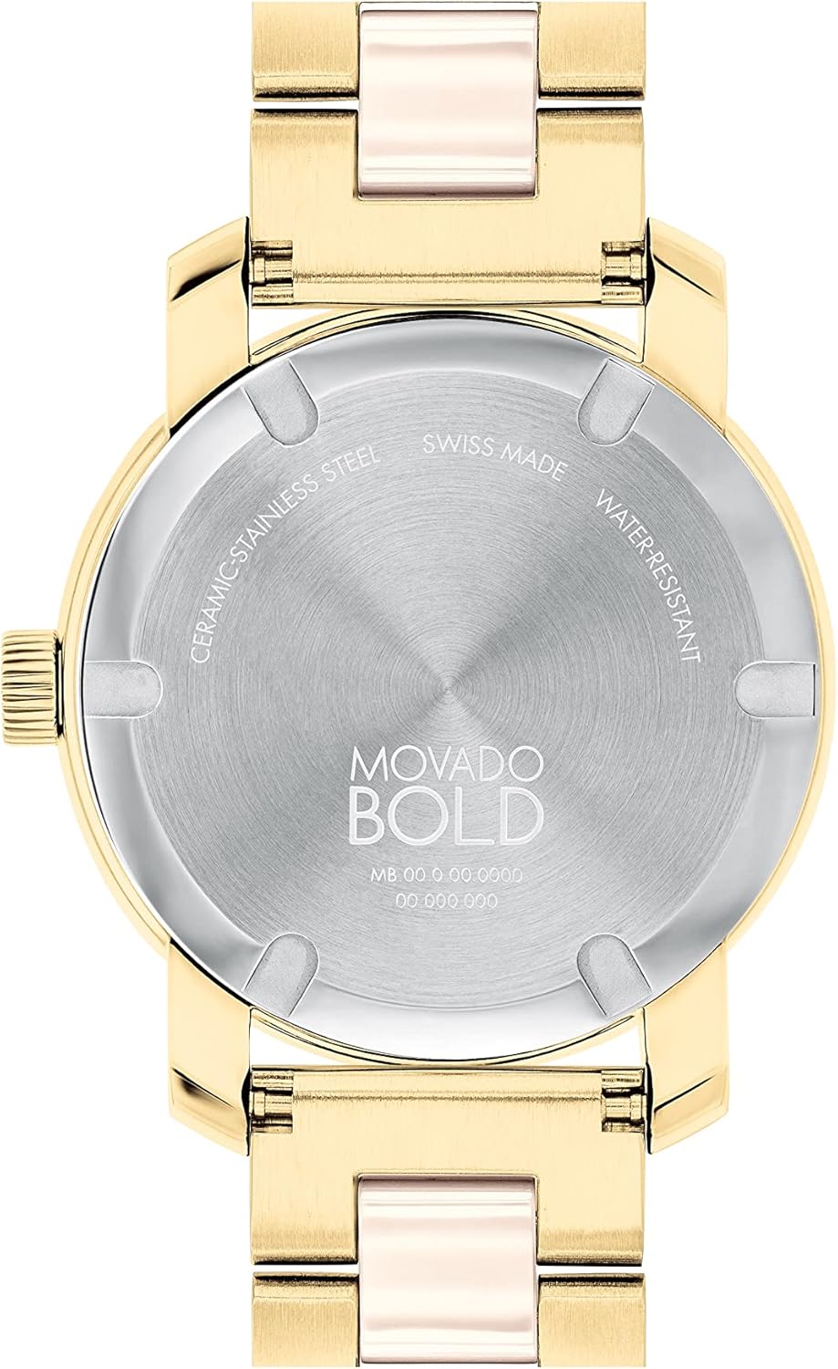 Movado Bold Iconic Women's Watch - Swiss Quartz 2H Movement, Stainless Steel Ceramic Center Link Bracelet - 3 ATM Water Resistance - Sparkling Crystal Details for Her - 36mm - Image 3