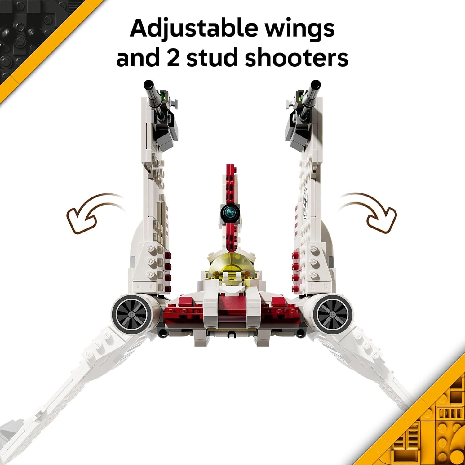 LEGO Star Wars: The Clone Wars V-19 Torrent Starfighter Building Toy - Pretend Play Set for Boys & Girls, Ages 9+ - Starship Model Kit W/ 3 Minifigures - Gift Idea for Birthdays - 75432 - Image 3
