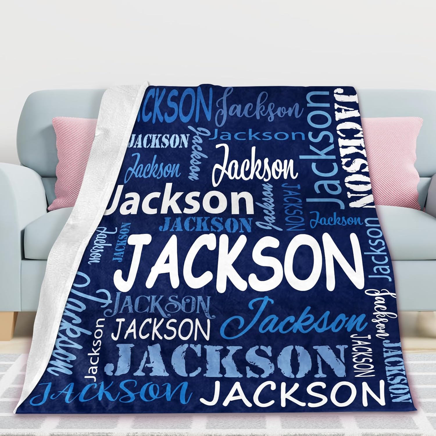 Yofair Ships Next Day, Personalized Blankets for Kids Custom Name Blanket for Boy Flannel Throw Blanket Customized Son Gifts for Teen Boys - Image 4