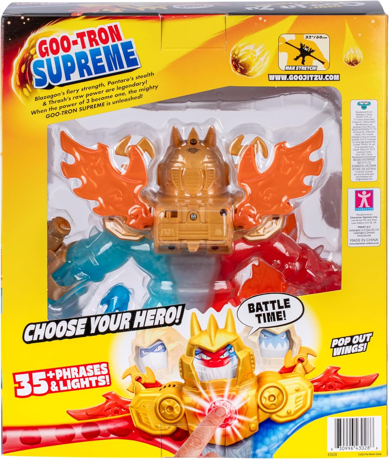 Heroes of Goo Jit Zu Goo-Tron Supreme Combines The Power of Blazagon, Pantaro & Thrash in 1 Ultimate Hero, with 3 Different Goo Fillings, 35+ Phrases & Lights, Face Swap & Triple Attack Feature - Image 7