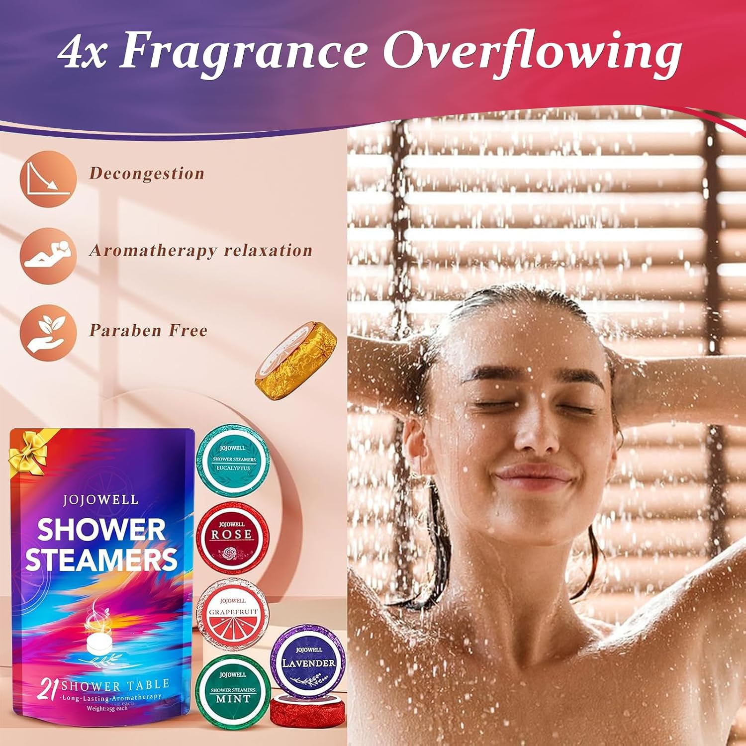 Shower Steamers Aromatherapy - 21Pcs Birthday Gifts for Women, Self Care with Natural Essential Oils Relaxation Home SPA, Womens Gifts for Christmas Stocking Stuffers for Adults, Teens, Wife, Her - Image 5