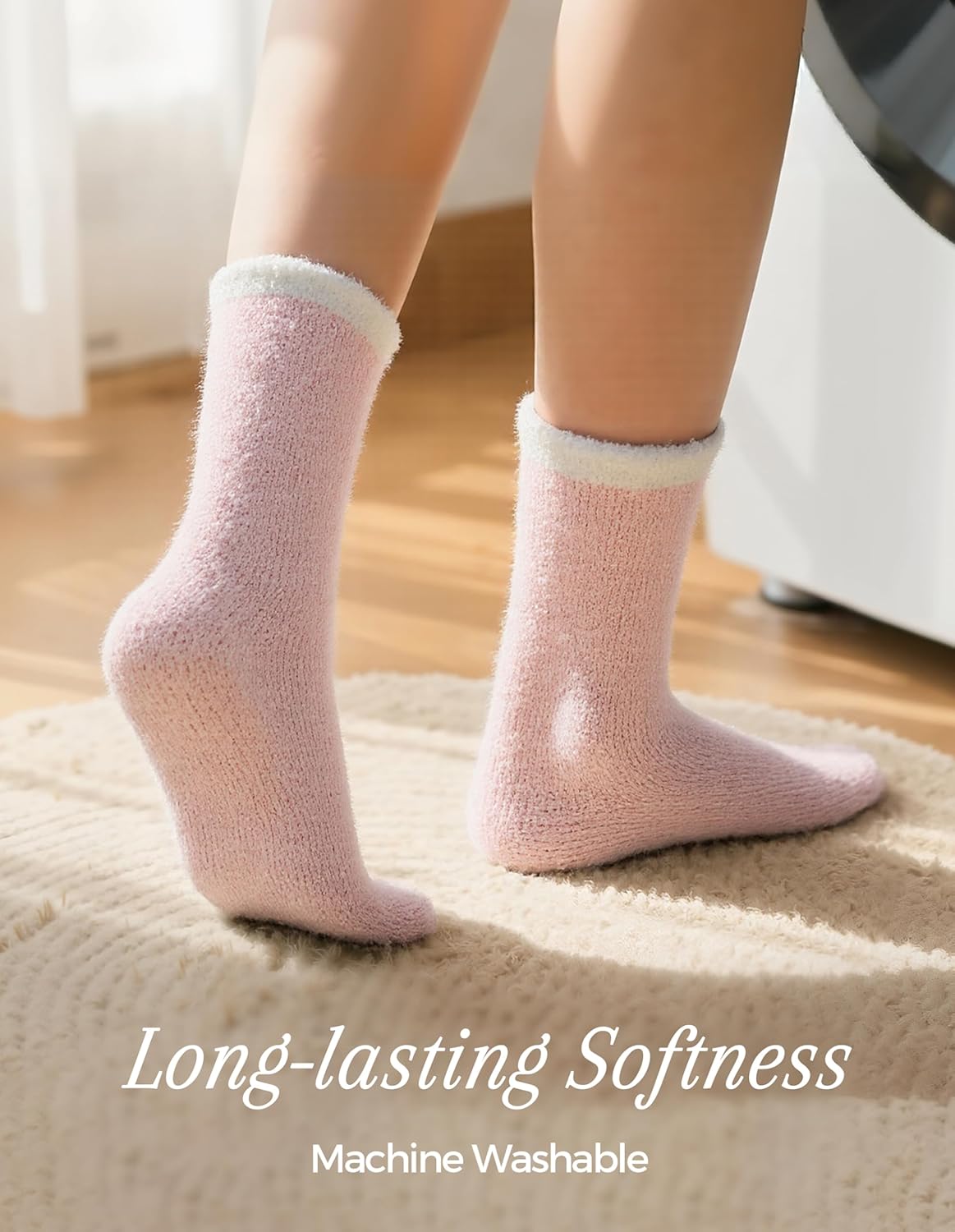 TEHOOK Warm & Cozy Gifts for Women, Stocking Stuufers, Fluffy Fuzzy Plush Sleeping Slipper Socks - Soft Warm Fabric - Image 6