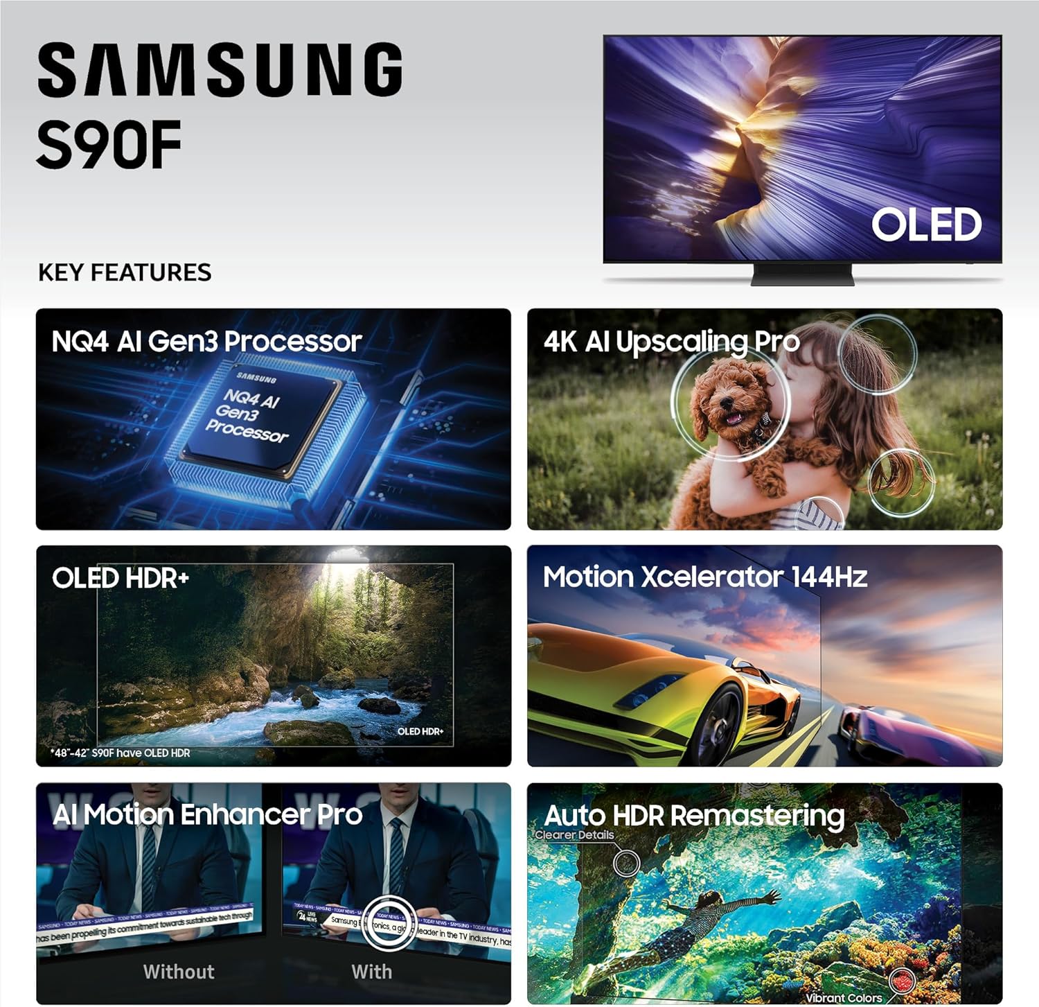 SAMSUNG 65-Inch Class OLED S90F 4K Smart TV (2025 Model) NQ4 AI Gen3 Processor, 4K AI Upscaling Pro, OLED HDR +, Motion Xcelerator 144Hz, Samsung Vision AI, Alexa Built-in - Image 4