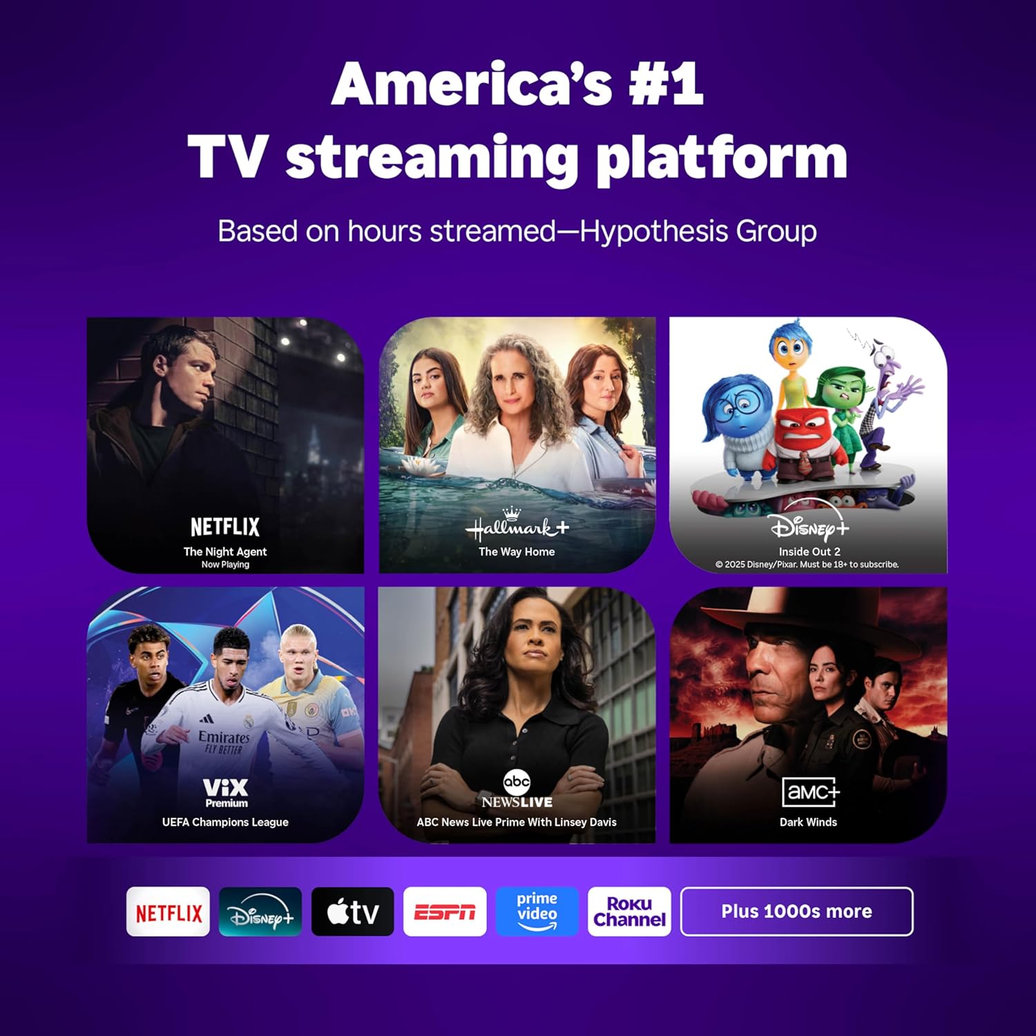 Roku Smart TV 2025 – 55-Inch Select Series, 4K HDR TV – Roku TV with Enhanced Voice Remote – Flat Screen LED Television with Wi-Fi for Streaming Live Local News, Sports, Family Entertainment - Image 2
