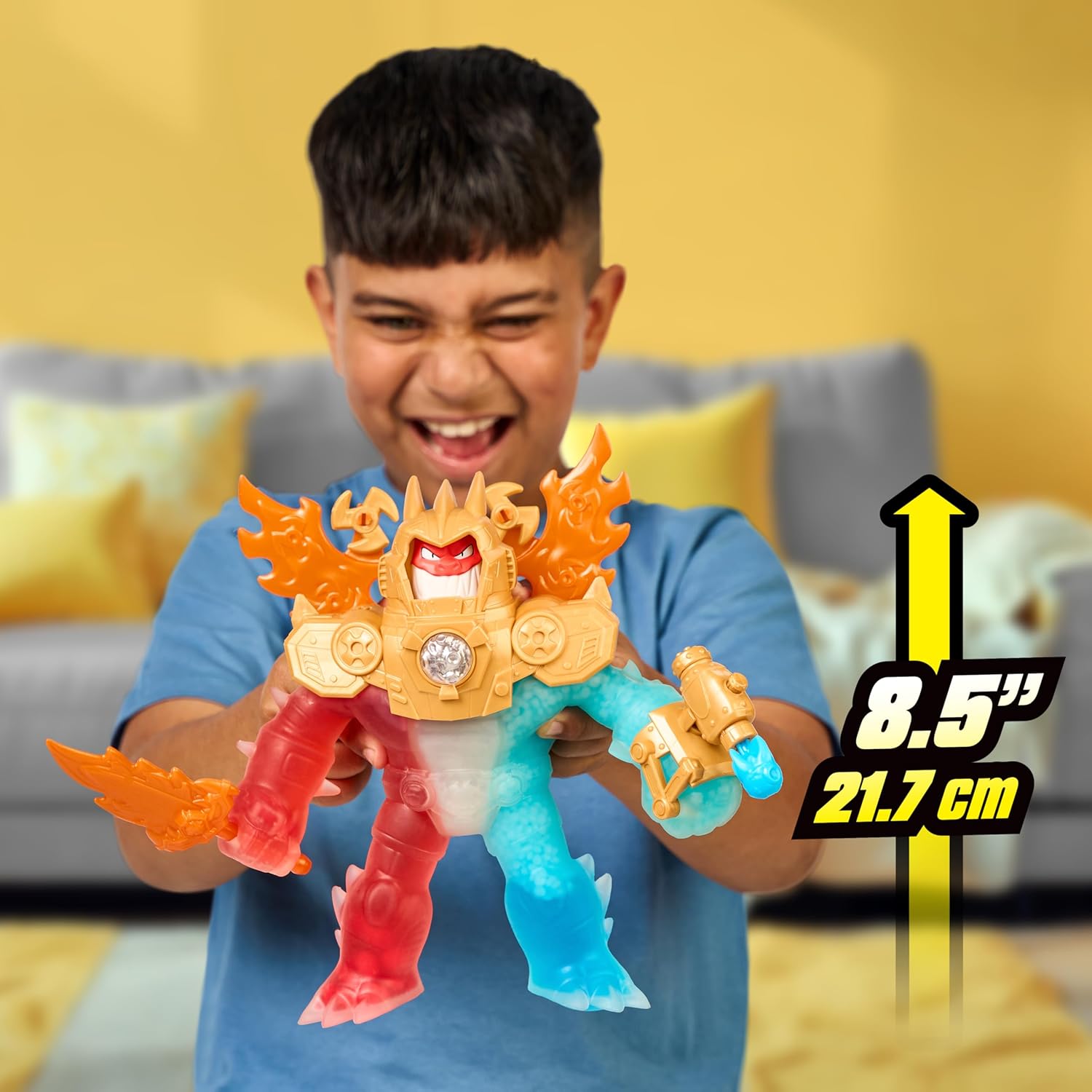 Heroes of Goo Jit Zu Goo-Tron Supreme Combines The Power of Blazagon, Pantaro & Thrash in 1 Ultimate Hero, with 3 Different Goo Fillings, 35+ Phrases & Lights, Face Swap & Triple Attack Feature - Image 2