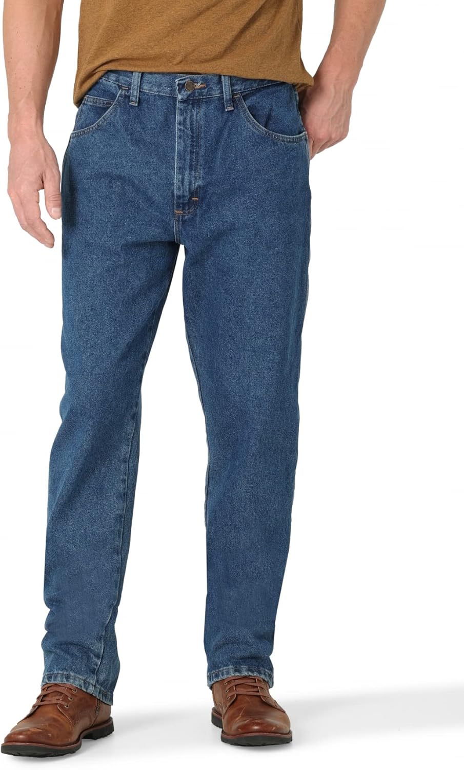 Rustler mens Classic Relaxed Fit Jeans, Dark Stonewash, 32W x 30L US