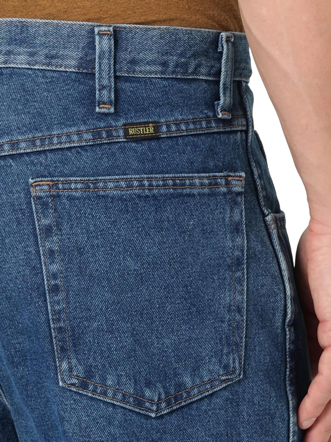 Rustler mens Classic Relaxed Fit Jeans, Dark Stonewash, 36W x 30L US - Image 5