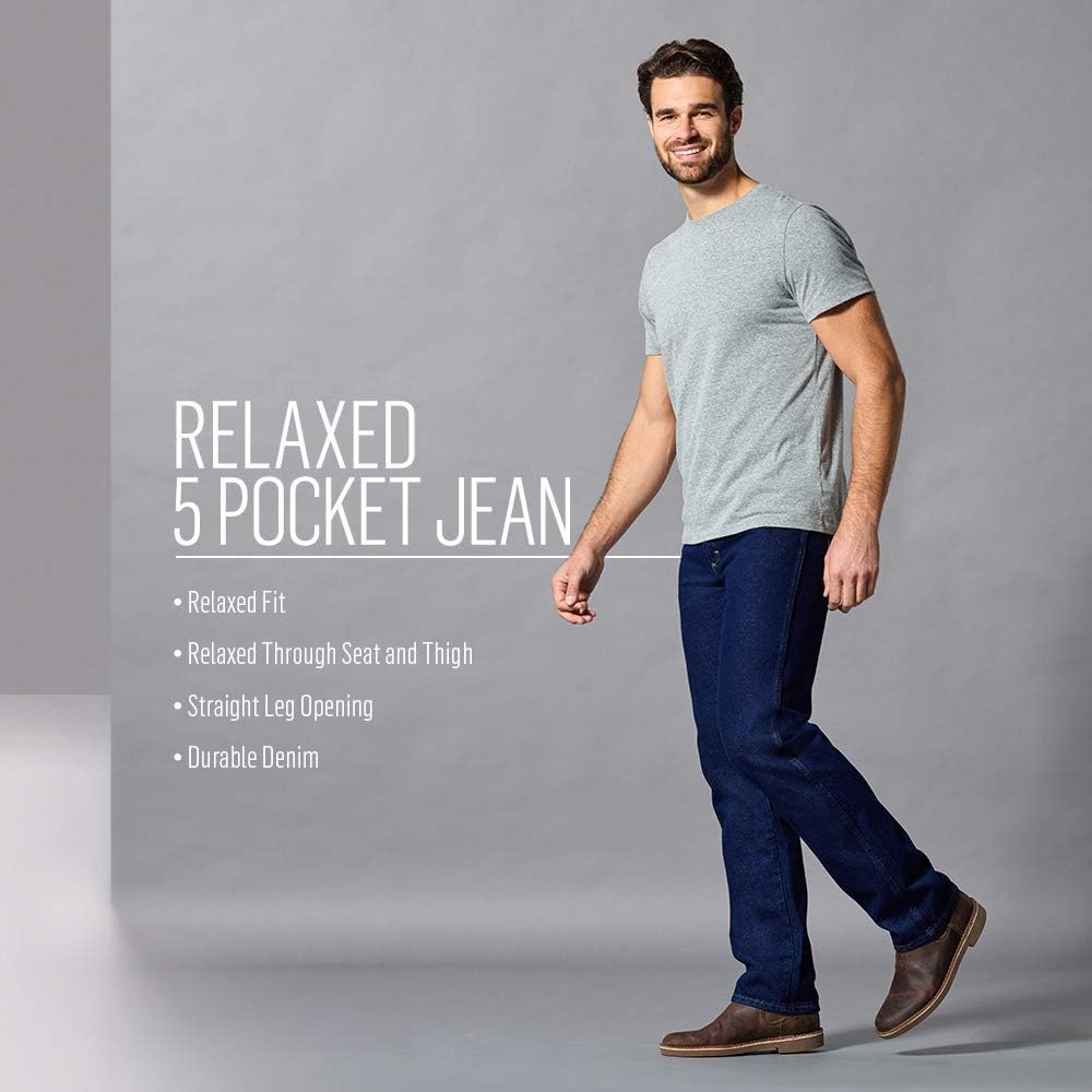 Rustler mens Classic Relaxed Fit Jeans, Dark Stonewash, 36W x 30L US - Image 6