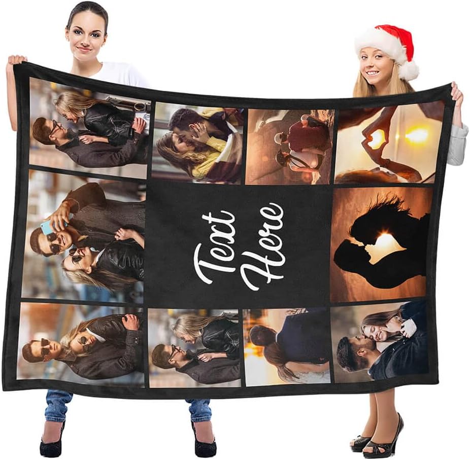 Custom Blanket Throws with Photos Text Personalized with Picture Customizable, Customize for Mom, Dad, Couple, Girlfriend, Boyfriend, Husband & Wife - Image 2