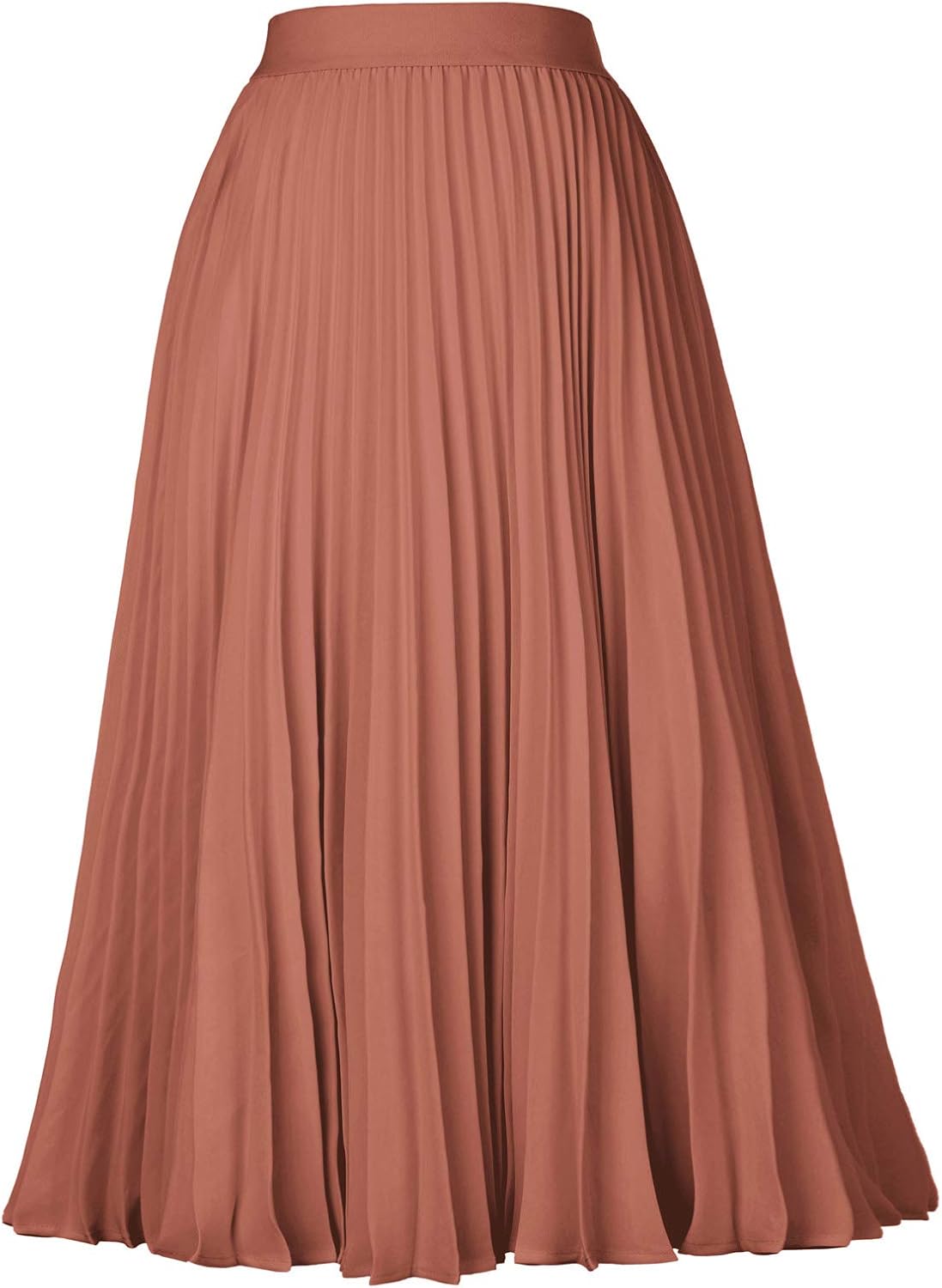 GRACE KARIN Women High Elastic Waist Pleated Chiffon Skirt Midi Swing A-line Skirts - Image 5