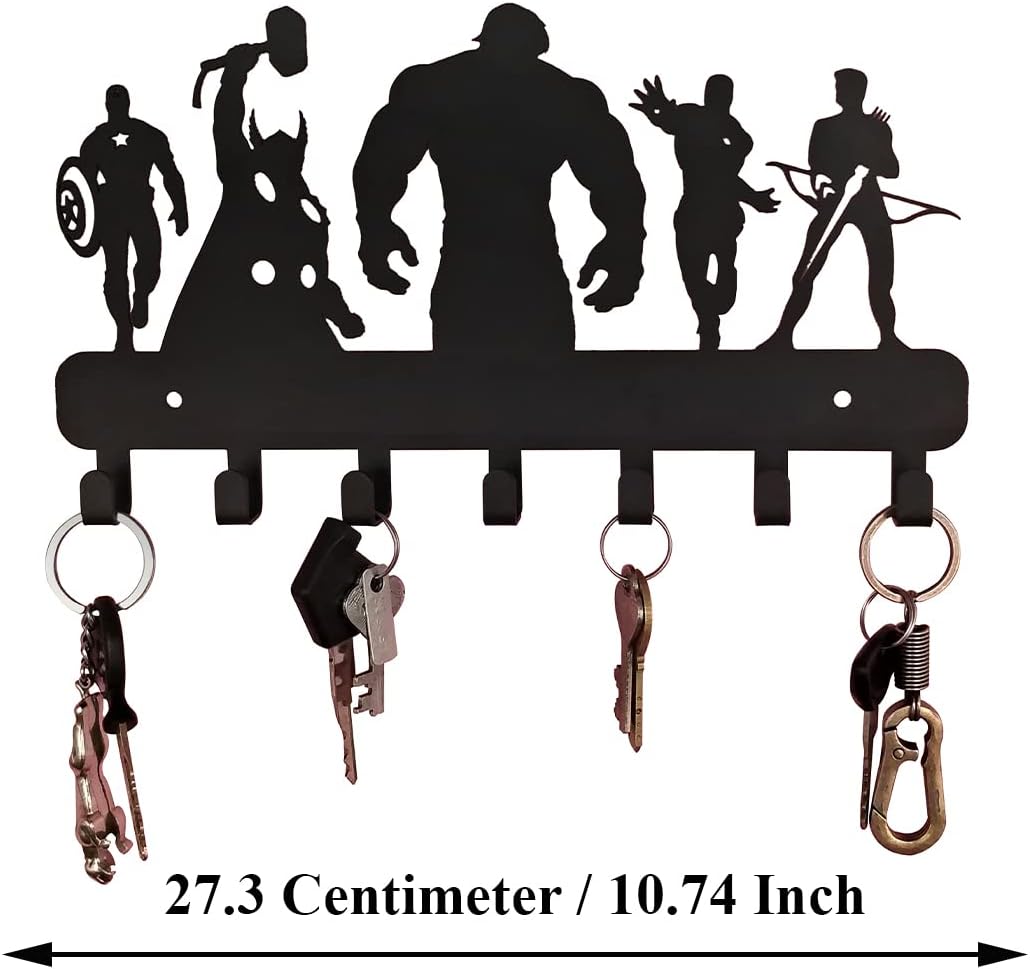 Superheros Wall Mounted Metal Key Holder, Key Organizer, Metal Key hook, 10.6 X 7.5 X 1 INCH - Image 4