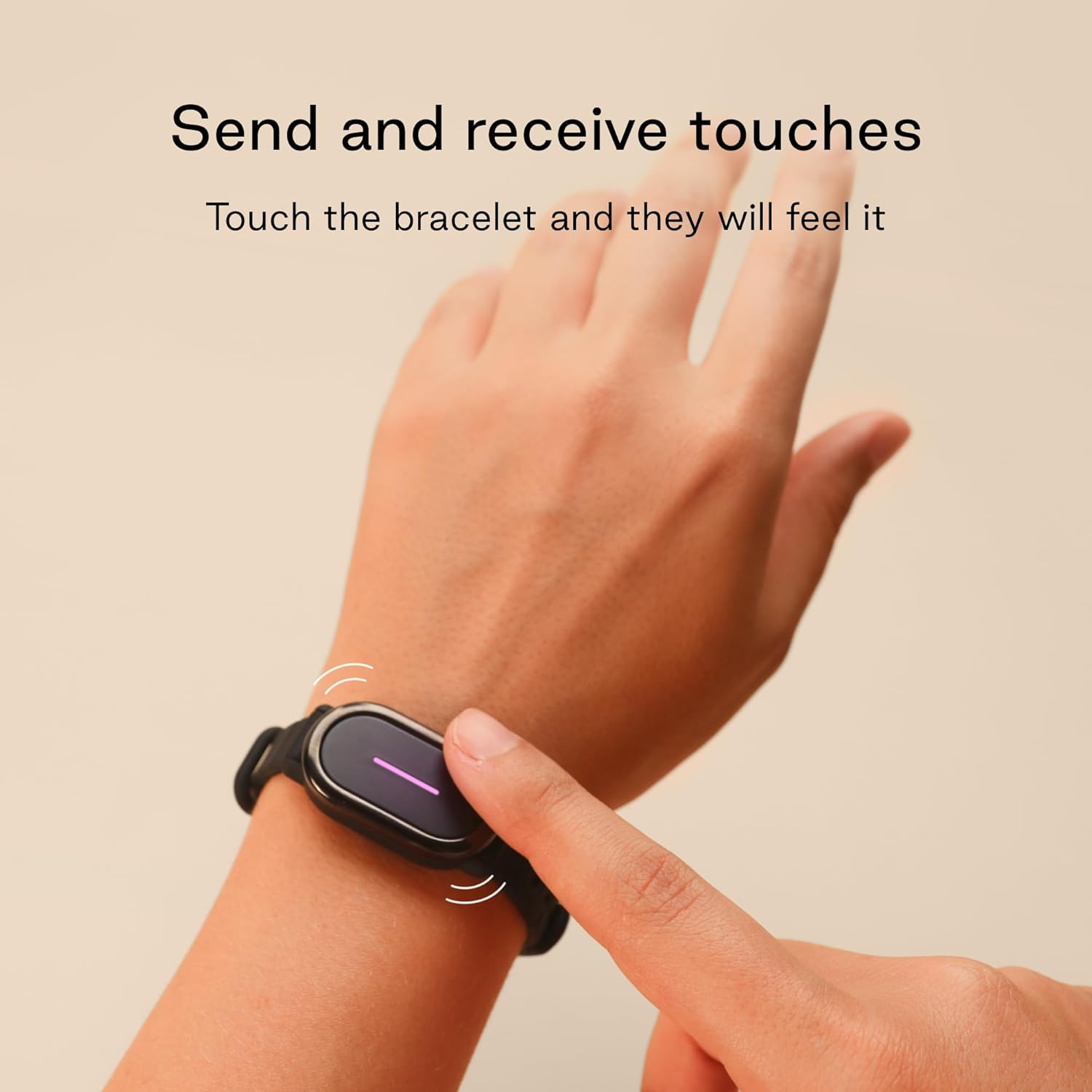 BOND TOUCH 4 - Long Distance Relationship Bracelets for Couples (Set of 2) - Feel Each Other's Touch Across Any Distance | Long Distance Relationship Gift for Couples | Matching Couple Bracelets - Image 2