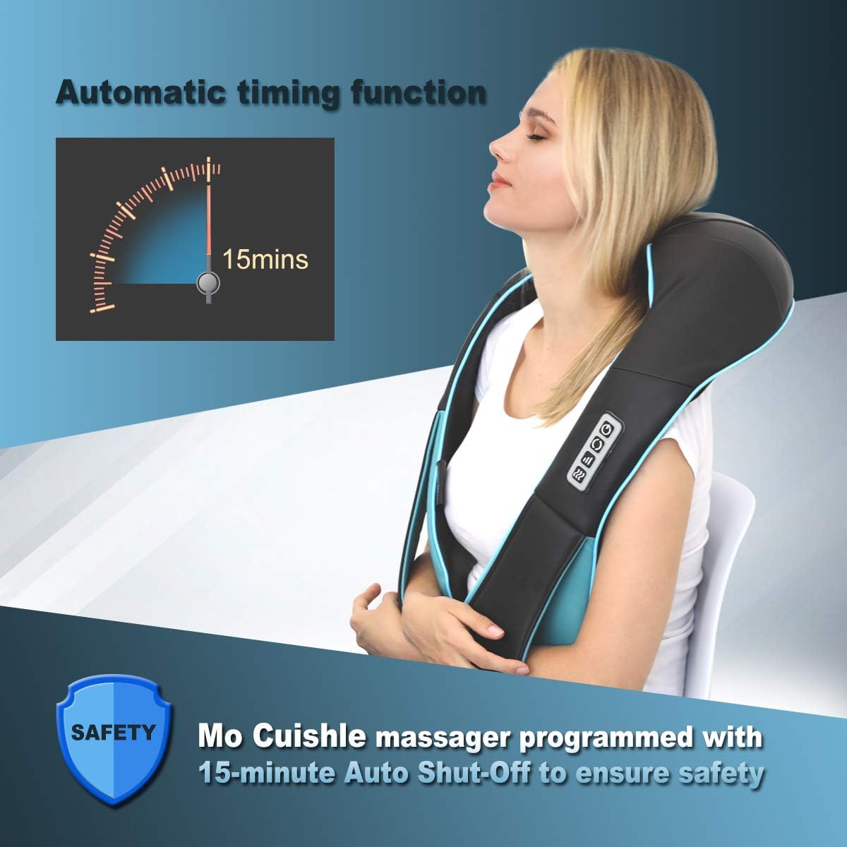 Mo Cuishle Shiatsu Back Shoulder and Neck Massager with Heat, Electric Deep Tissue 4D Kneading Massage, Best Gifts for Women Men Mom Dad, Fathers Day, Mothers Day, Christmas Gifts - Image 5