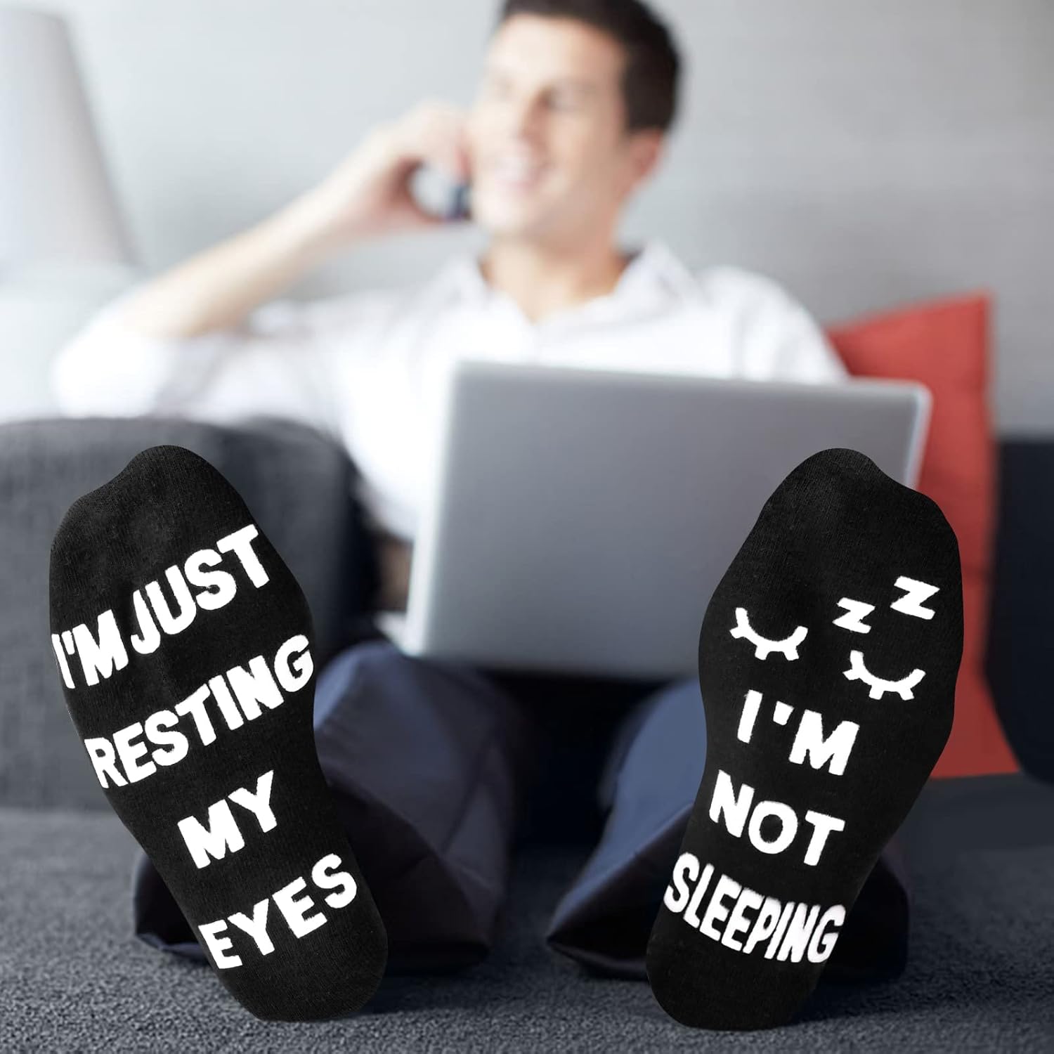 FilmHoo Birthday Gifts for Men Dad Valentines Day Gifts for Him Fathers Day Dad from Wife, Easter Mens Funny Socks - Image 2