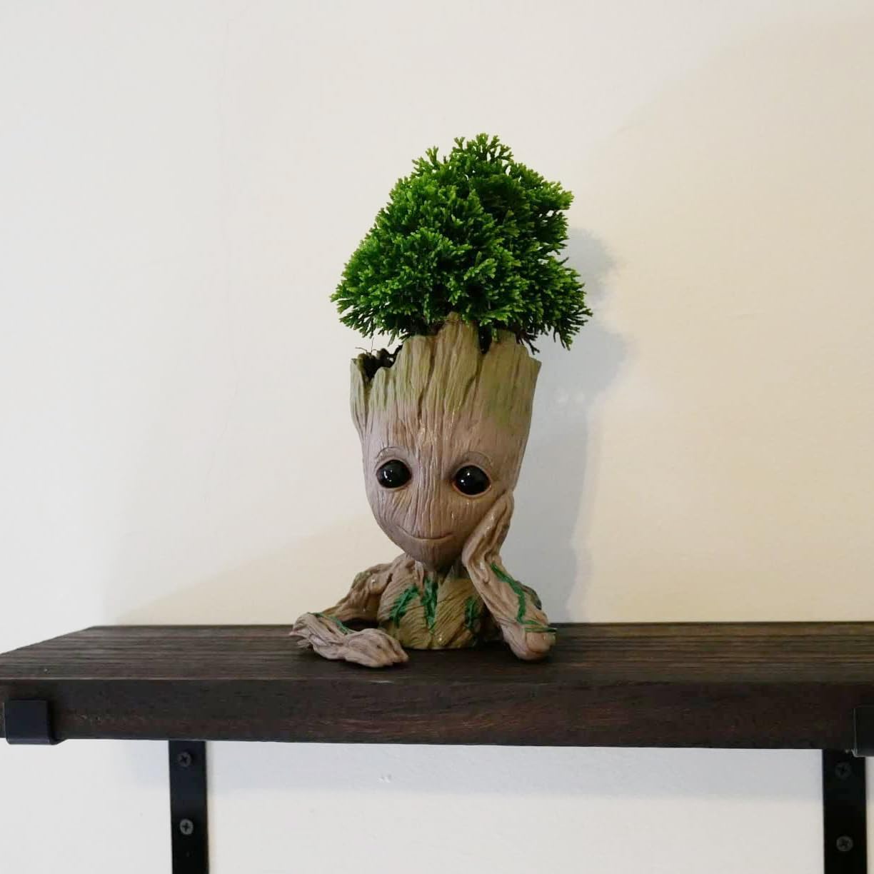 Baby Groot Pen Pot Tree Man Pens Holder or Flower Pot with Drainage Hole Perfect for a Tiny Succulents Plants 6" (Grayish Brown) - Image 8