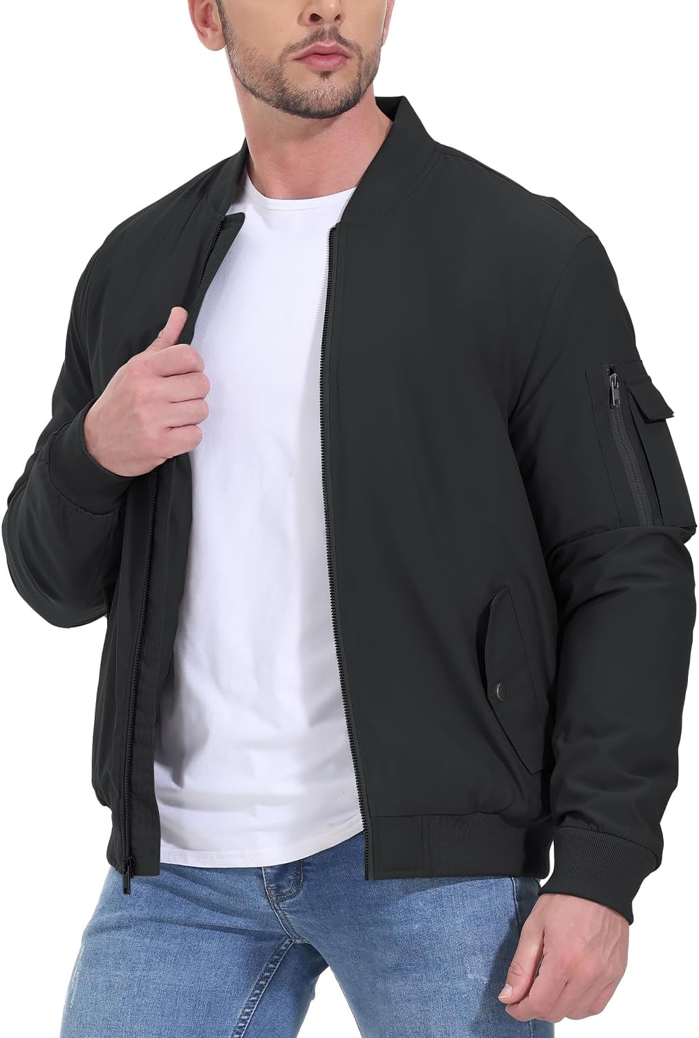 Gopune Men's Windproof Bomber Jacket Warm Water Resistant Windbreaker Winter Outwear Quilted Jackets Coats - Image 4