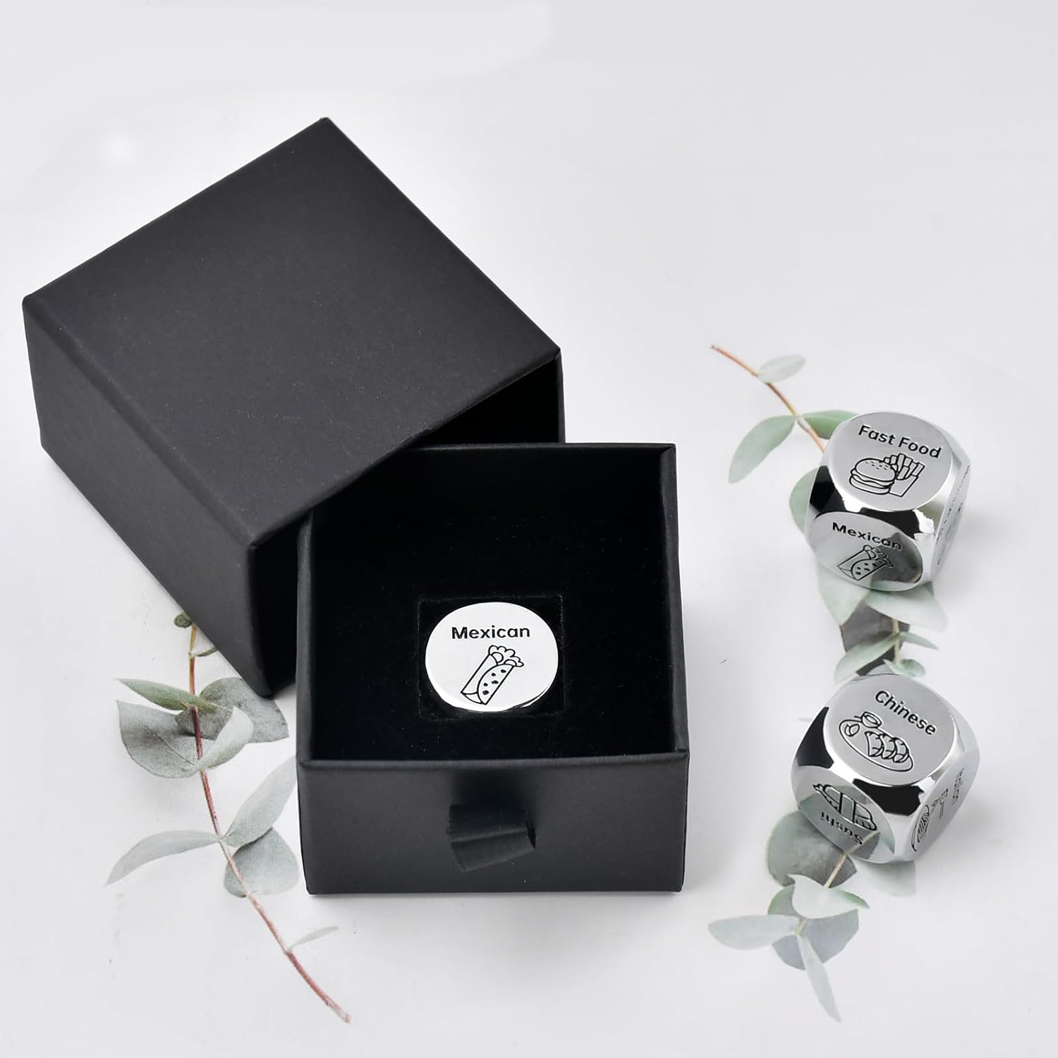 Stocking Stuffers for Men Women Adults: Steel Food Decision Dice Funny Gifts for Him Her Couple Girlfriend Boyfriend Husband Wife Christmas Anniversary Valentines Birthday Wedding Fathers Day - Image 5