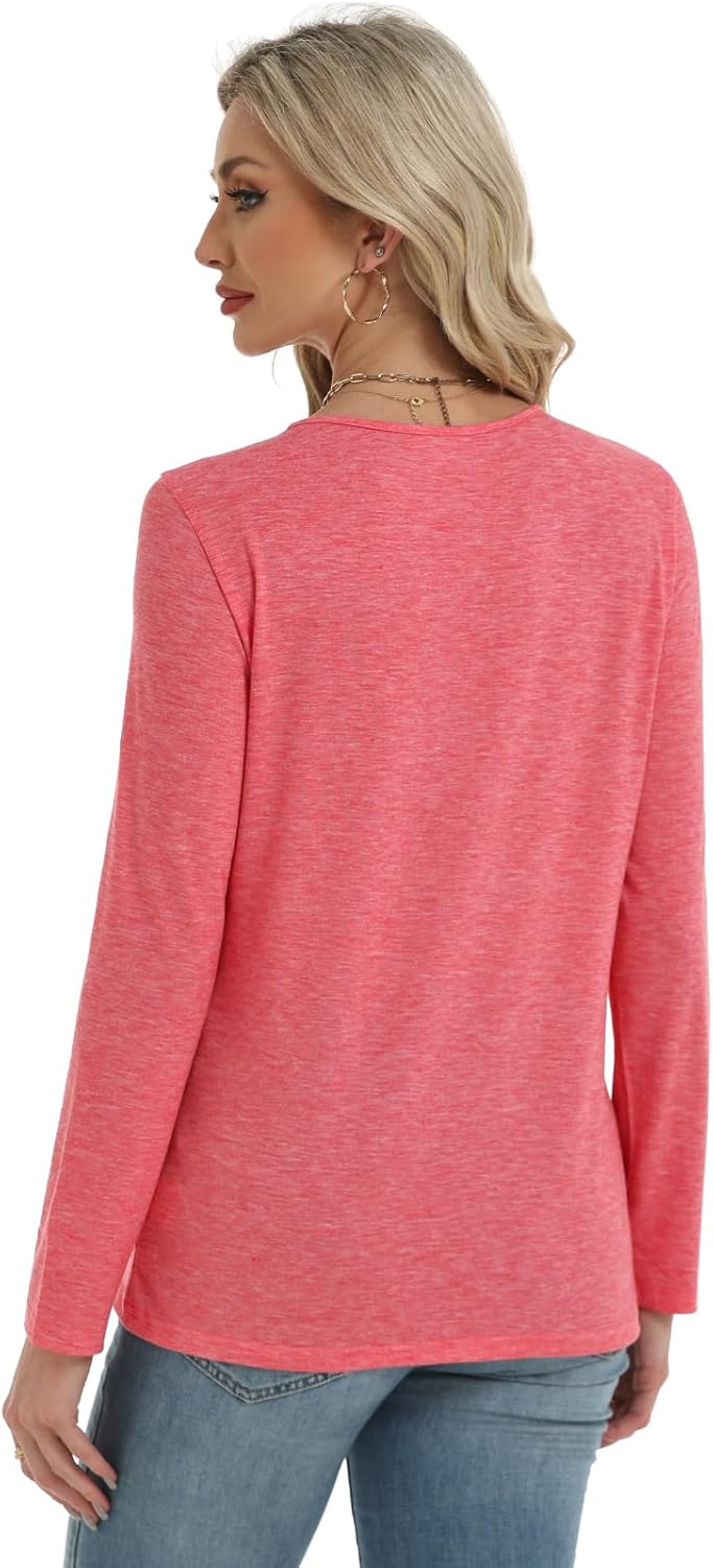 Long Sleeve Shirts for Women Crew Neck Women Long Sleeve Tops Casual Fall Tops Trendy Cute T Shirts Outfits Clothes - Image 5