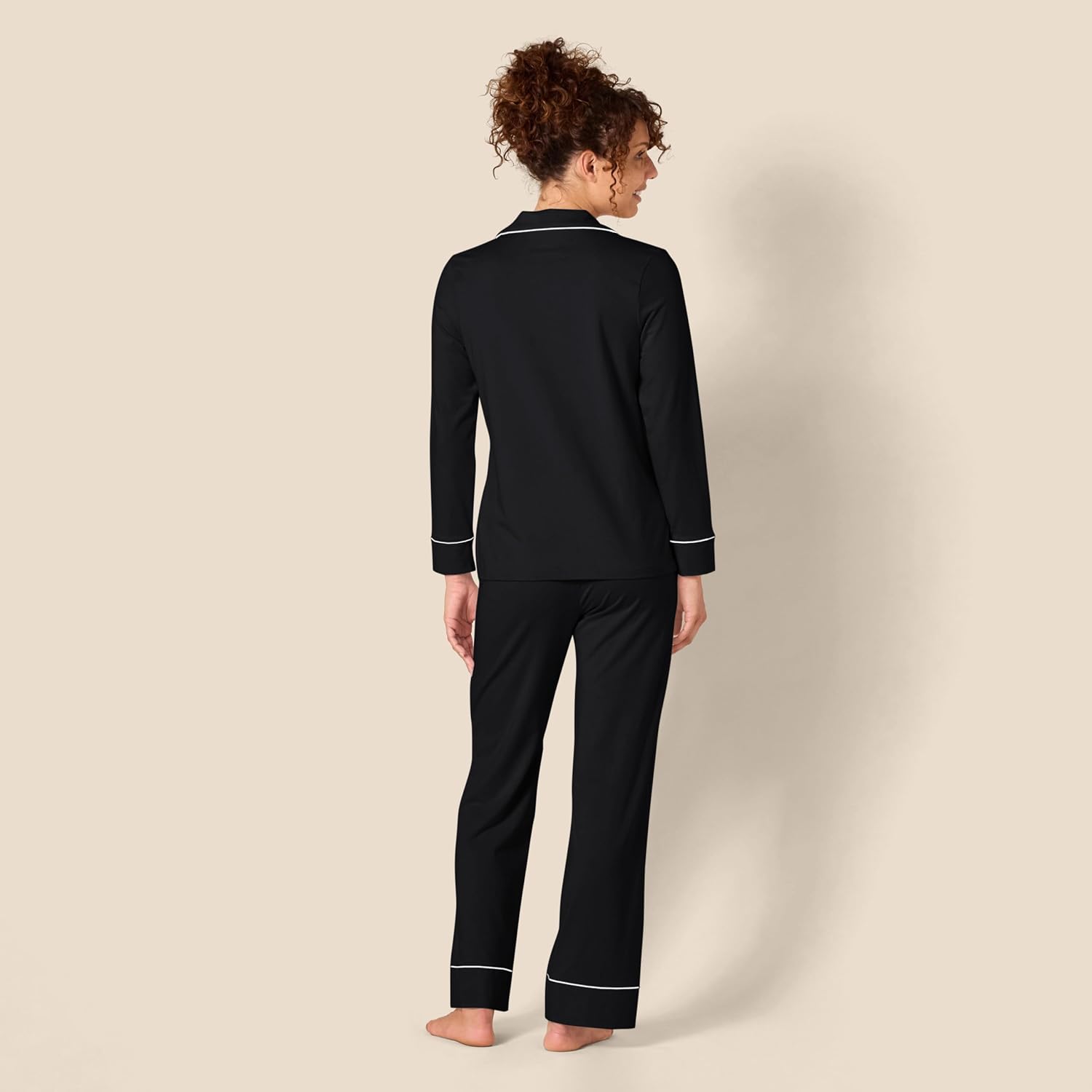 Amazon Essentials Women's Cotton Modal Long-Sleeve Shirt and Full-Length Bottom Pajama Set - Image 3