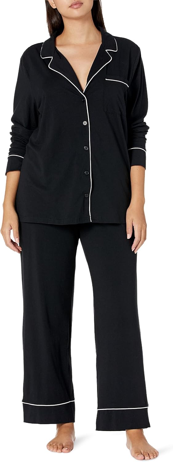 Amazon Essentials Women's Cotton Modal Long-Sleeve Shirt and Full-Length Bottom Pajama Set