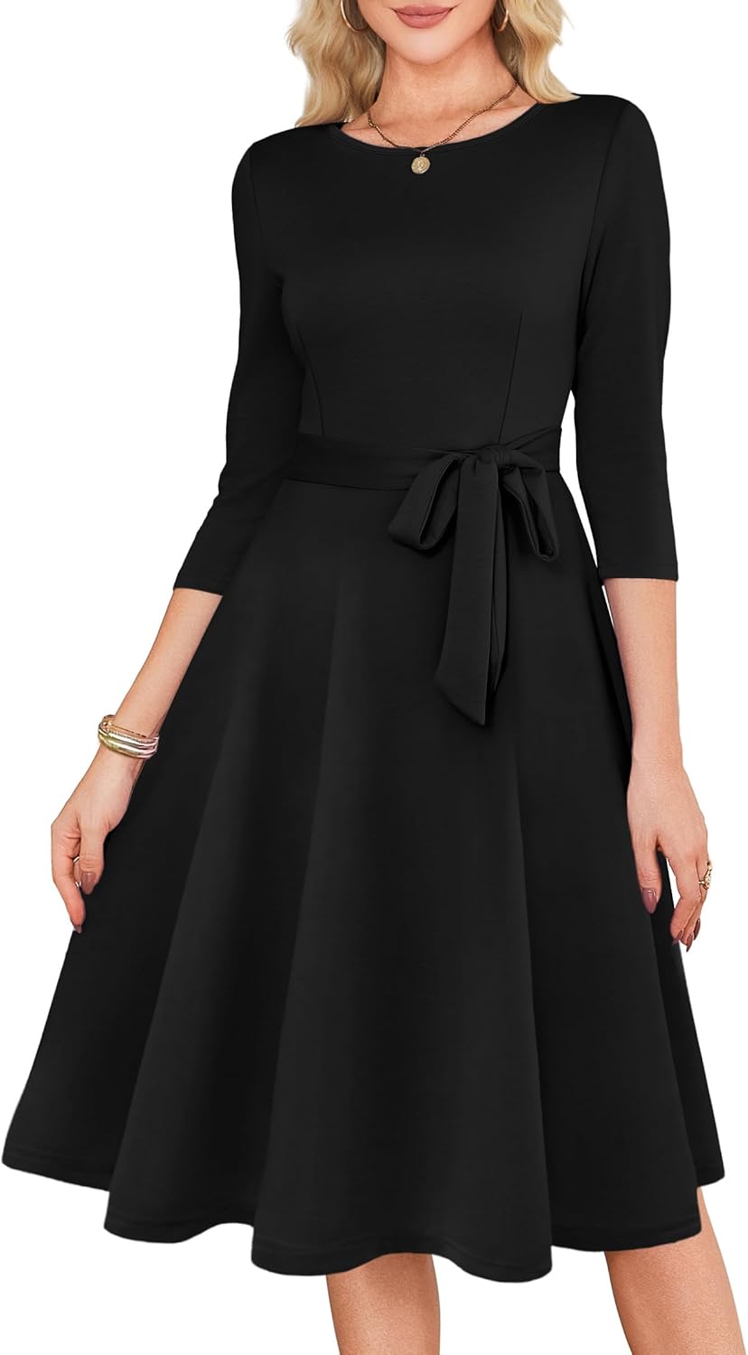 RUMIA Women's Cocktail Dresses 3/4 Sleeve Vintage Wedding Guest Dress (XS-3XL) - Image 4