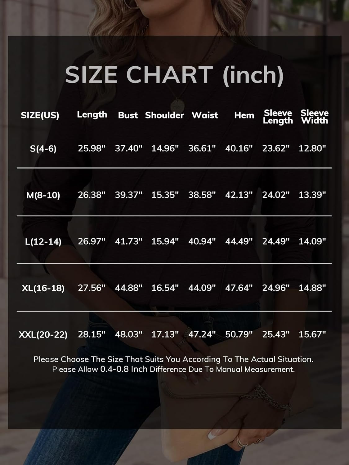 ATHMILE Womens Long Sleeve Shirts Pleated Crew Neck Casual Fall Fashion Tops Loose Fit Lightweight Girls Outfits Clothes - Image 6