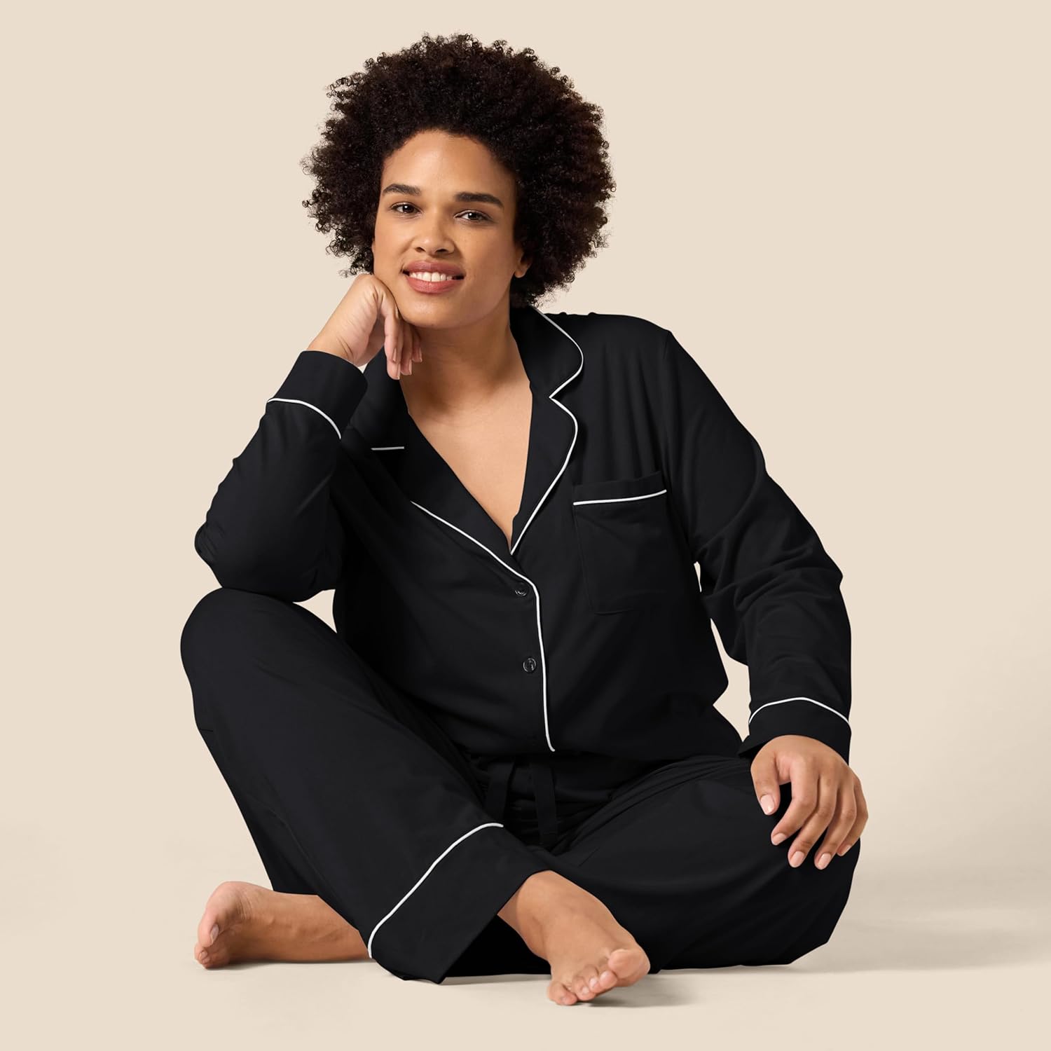 Amazon Essentials Women's Cotton Modal Long-Sleeve Shirt and Full-Length Bottom Pajama Set - Image 7
