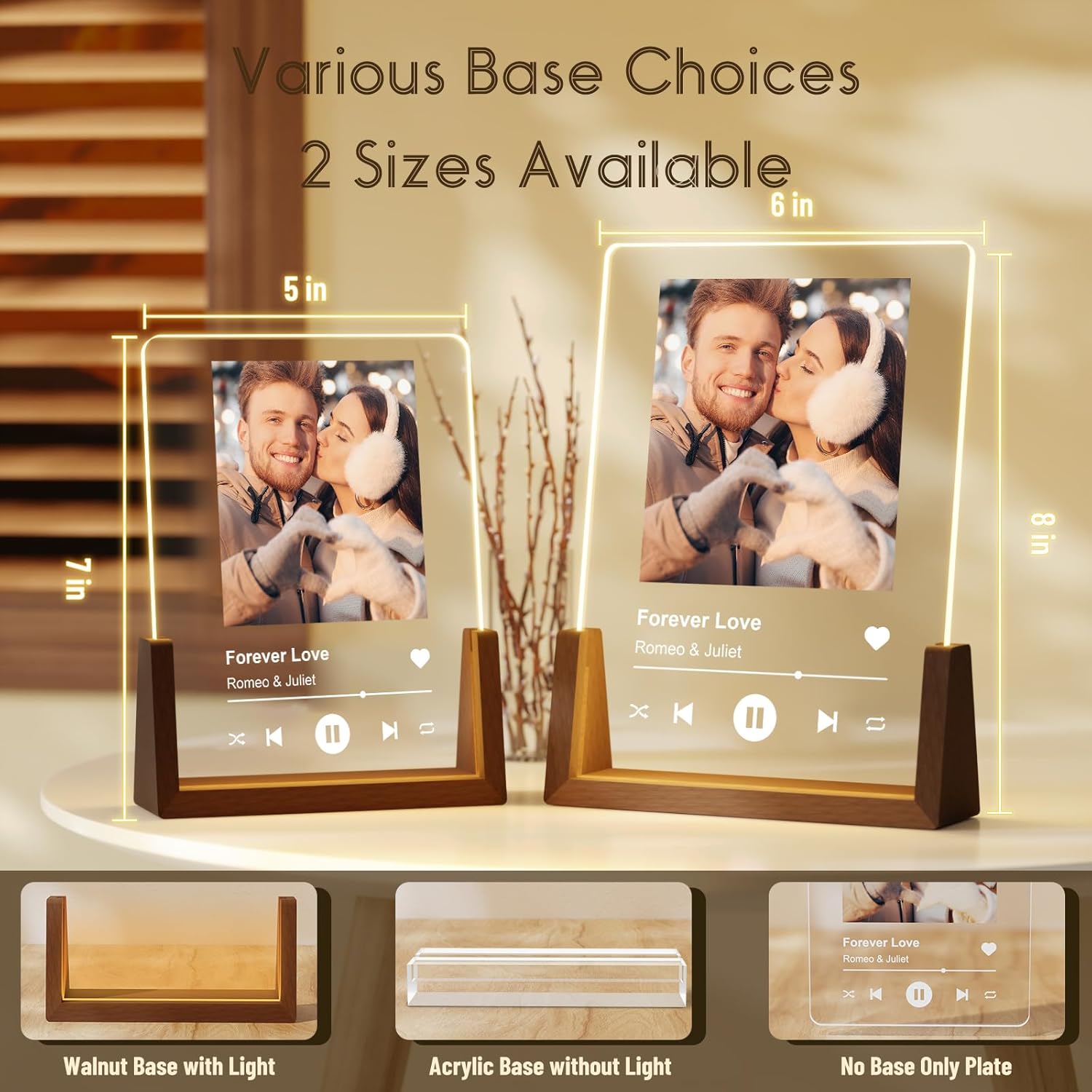 Spotify Decorative Plaque Personalized Gifts, Custom Gifts for Him Her, Customized Picture Frame for Boyfriend Girlfriend Couple Wife Women on Anniversary Birthday - Image 4