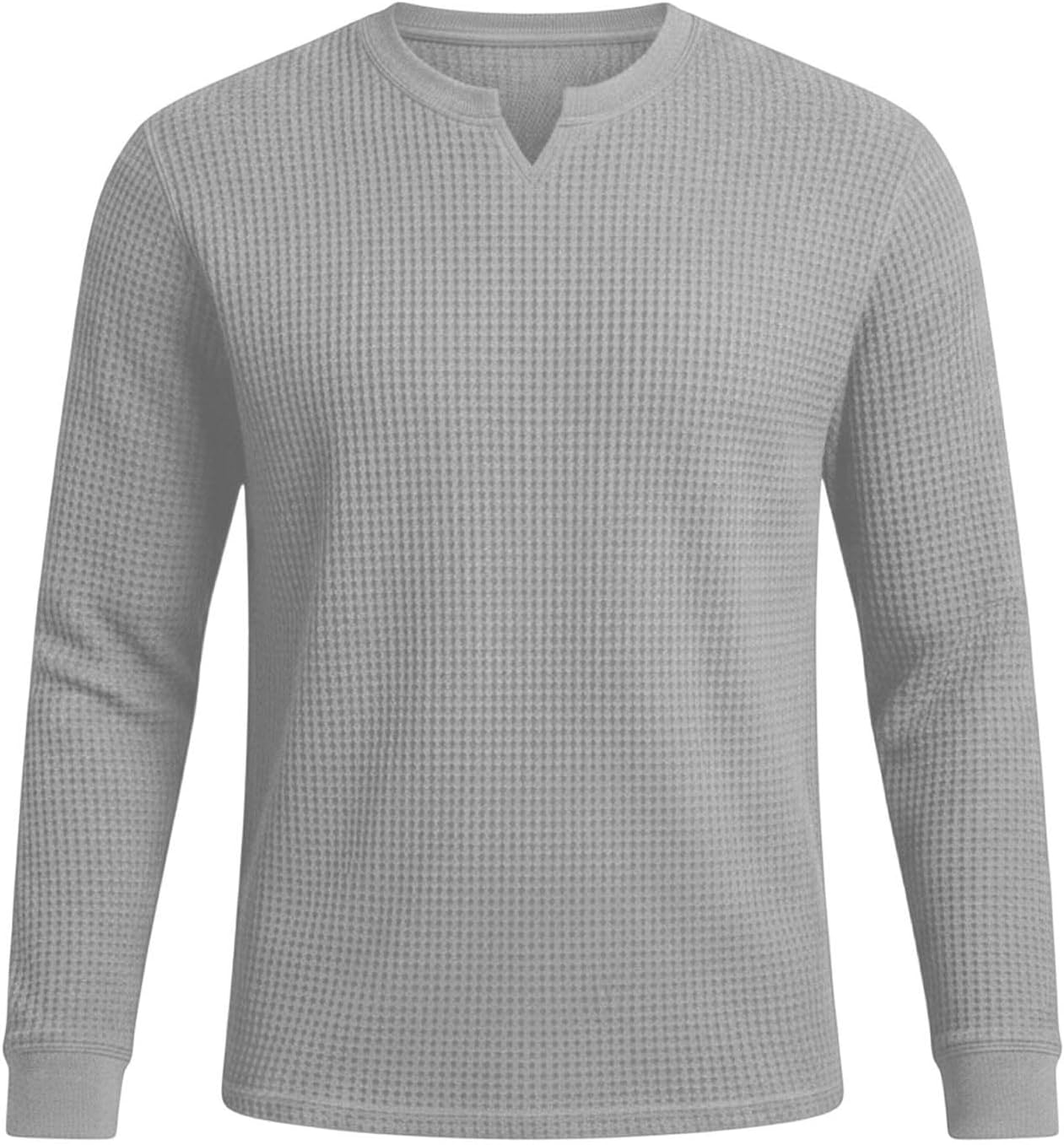 Mokaloha Mens Waffle Henley Shirts Long Sleeve T-Shirt V Neck Casual Stylish Classic Pullover Shirt Basic Solid Tee - Image 3