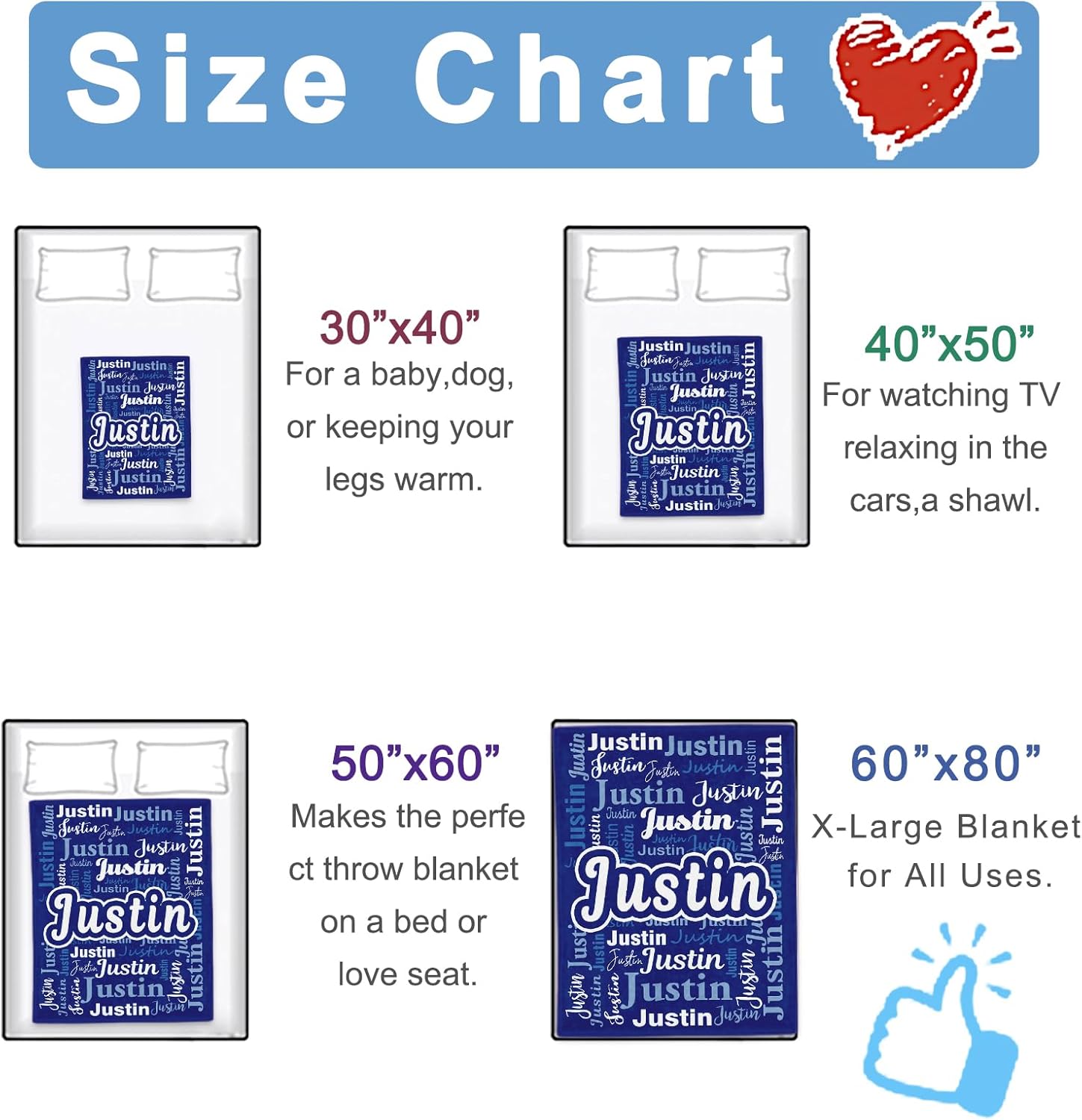 ThermoThrill Personalized Blankets for Kids Custom Blanket with Name for Teen Girls/Boys Customized Christmas Birthday Gifts - Image 7