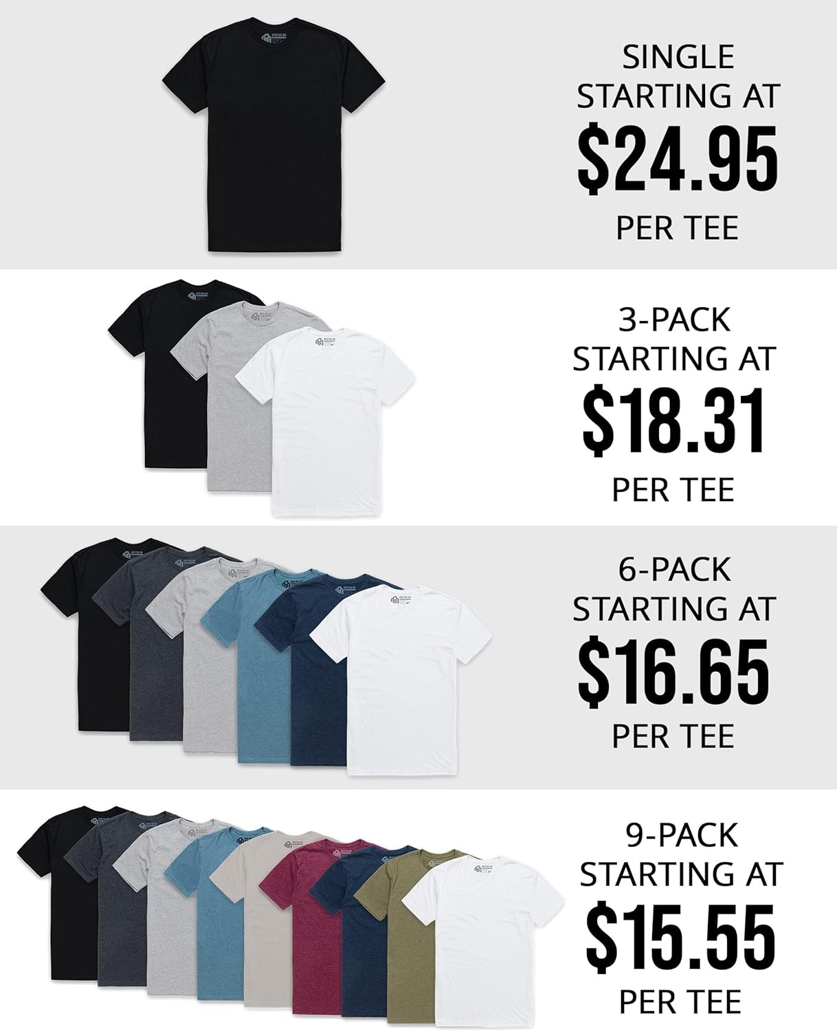 INTO THE AM Men's T-Shirts Soft Cotton Blend Crew Neck Tee S - 4XL Athletic Fit Plain Basic T-Shirt for Men - Image 5