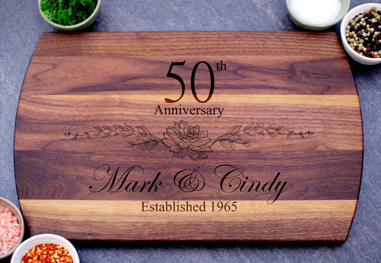 Personalized Cutting Board - 4 Sizes Engraved Charcuterie Board- Anniversary or Christmas Gift, Anniversary Present for Parents Laser Engraved Custom Unique Keepsake - Image 3