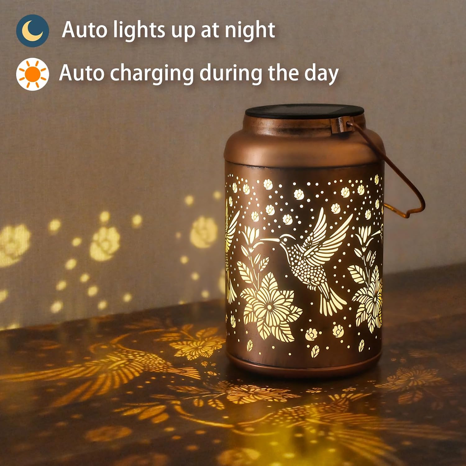Christmas Gifts for Women Men Mom, Hummingbird Solar Lights Outdoor Waterproof, Mothers Day Gifts Decorations Outside for Yard, Lawn, Balcony Garden Decor Solar Lantern - Image 4