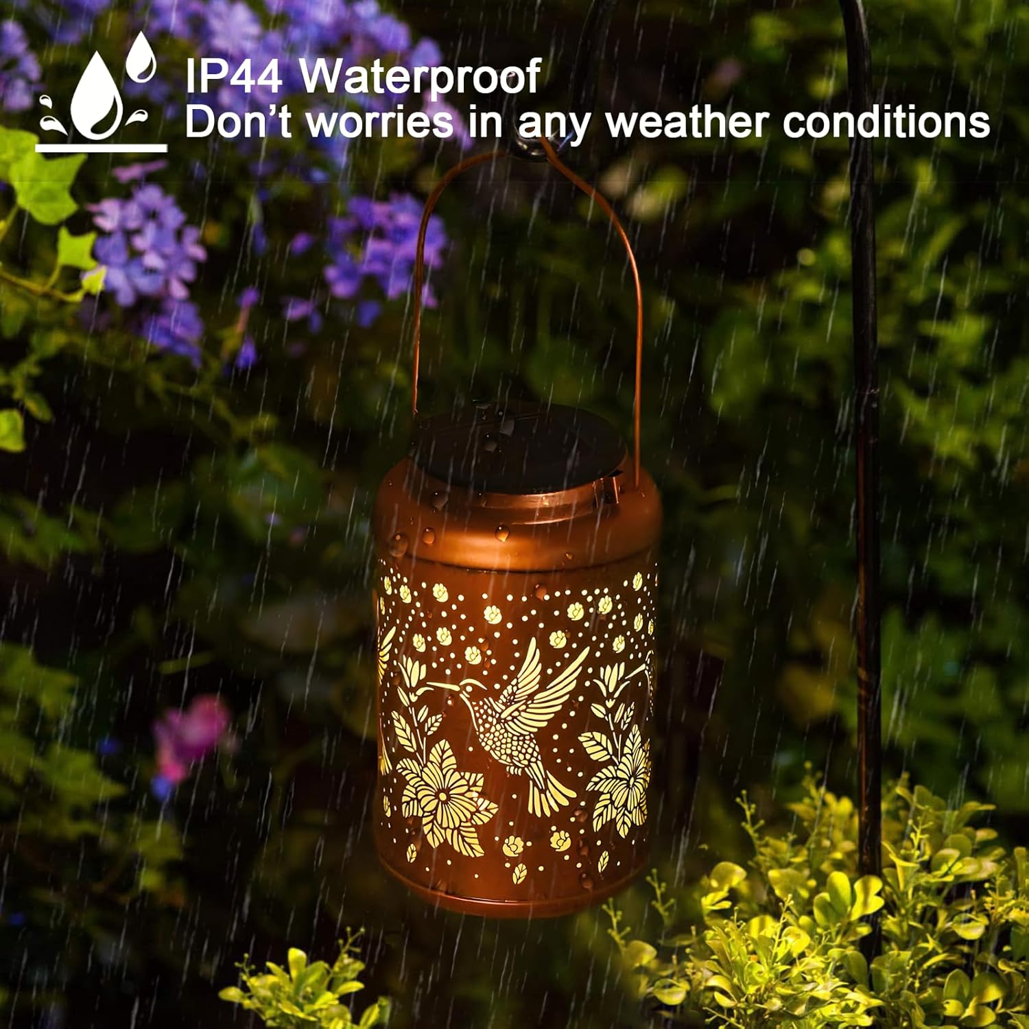 Christmas Gifts for Women Men Mom, Hummingbird Solar Lights Outdoor Waterproof, Mothers Day Gifts Decorations Outside for Yard, Lawn, Balcony Garden Decor Solar Lantern - Image 5