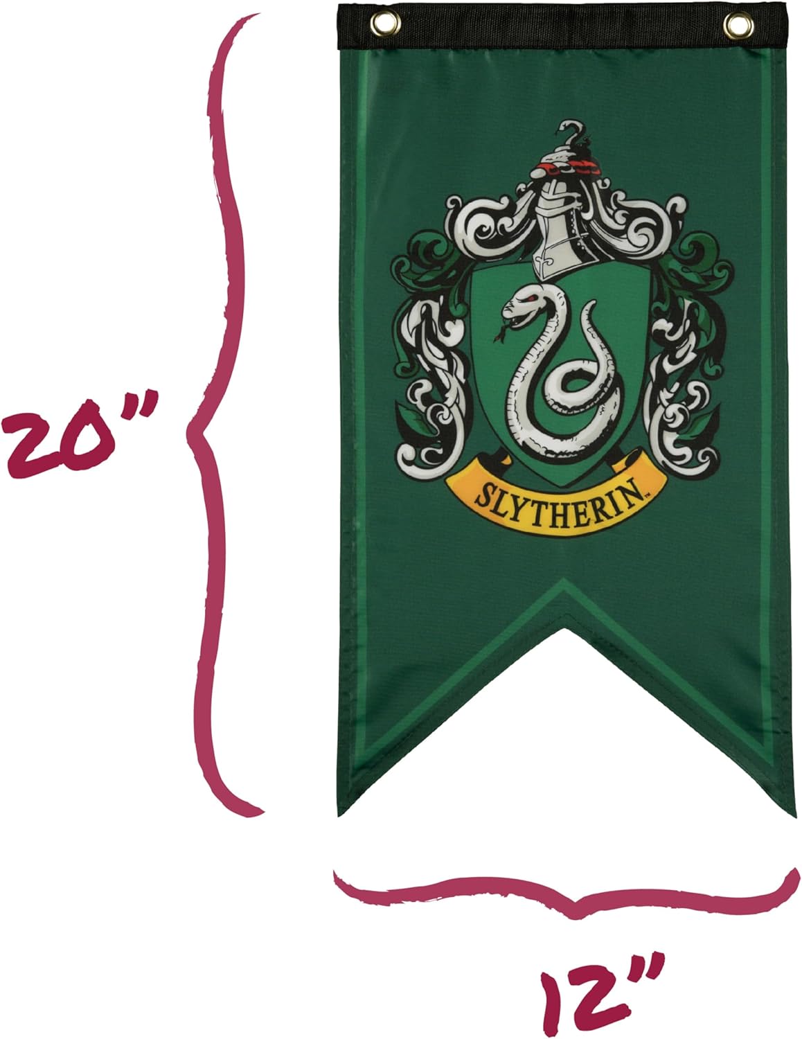 Conquest Journals Harry Potter Wizarding House Banner Flag Set, 12'' x 20'' Polyester Flags, Set of 5 Includes Hogwarts Crest, Gryffindor, Slytherin, Ravenclaw & Hufflepuff Banners, Birthday Party - Image 4