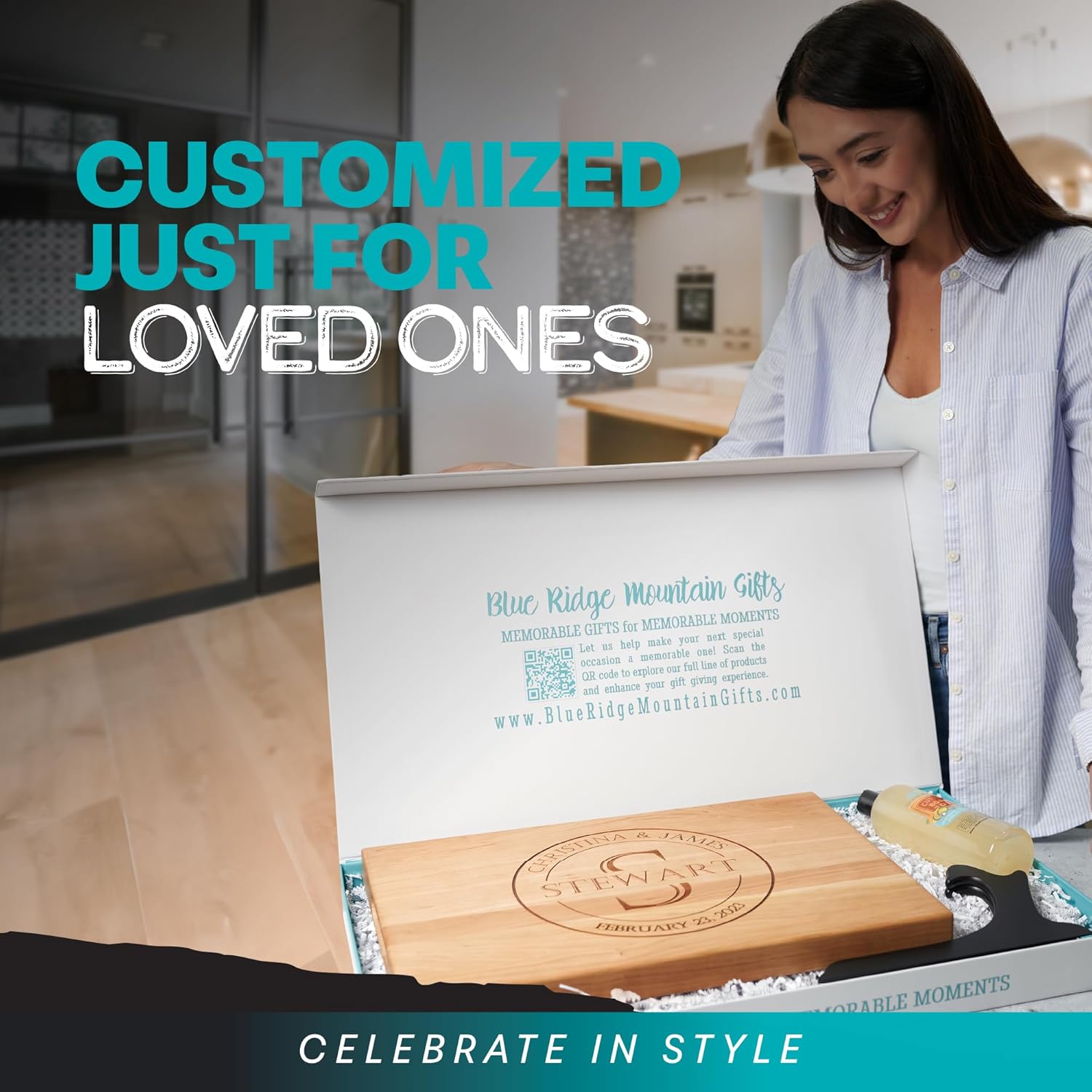 Blue Ridge Mountain Gifts Personalized Wood Cutting Board Laser Engraved Anniversary or Wedding Gift Custom Charcuterie Board Personalized Christmas Gift - Image 8