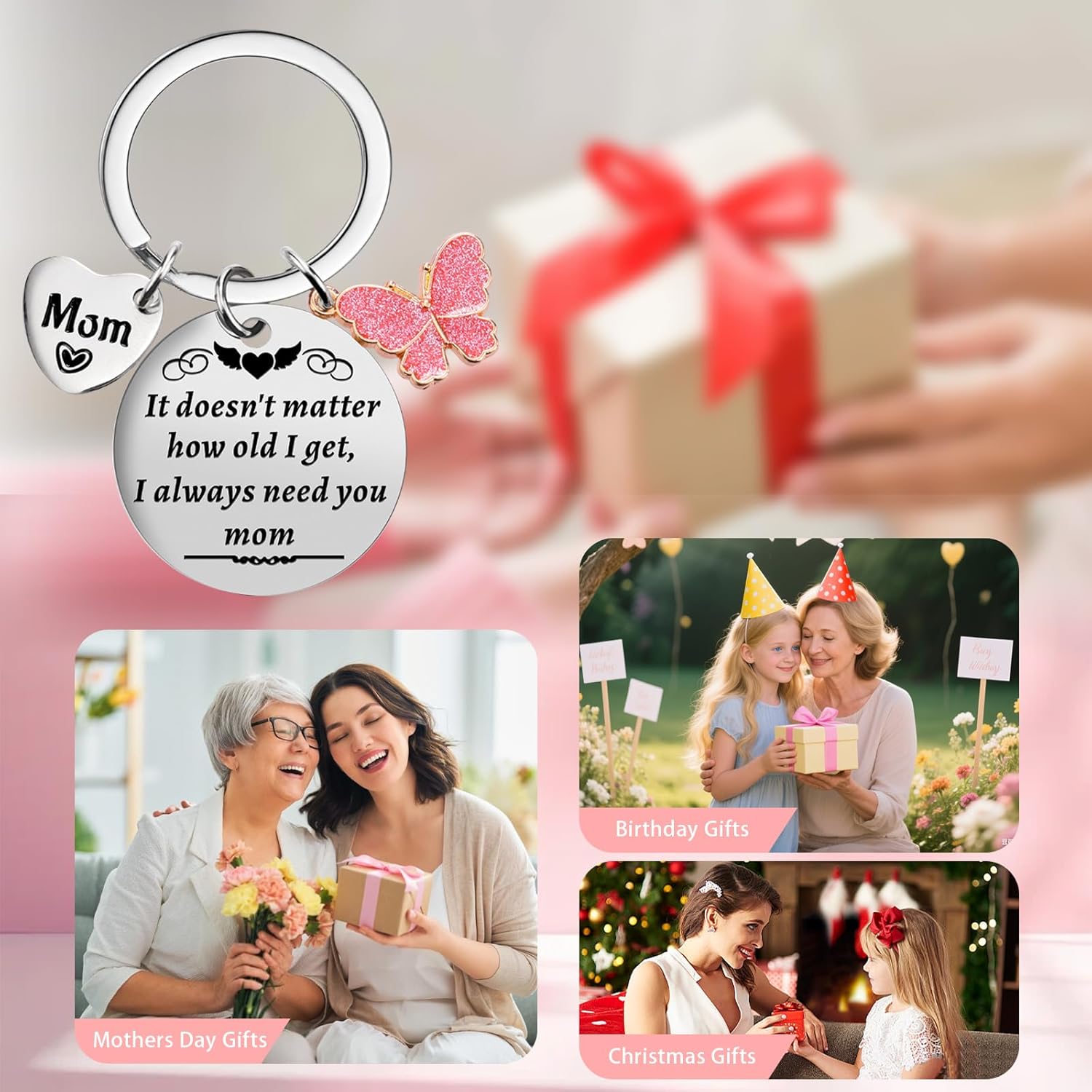 Christmas Small Gifts for Mom from Daughter Son,Funny Birthday Mom Gifts for Wife from Husband, Stocking Stuffers Secret Santa Gift Ideas Keychain for Cool Mother Mama Grandma Women Her - Image 4