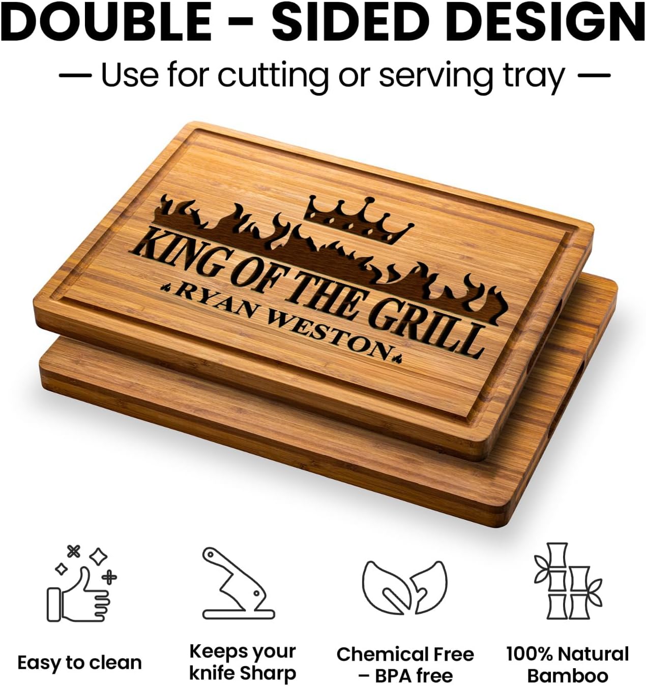 Personalized Gifts for Men Custom Engraved Cutting Board BBQ & Grilling Gift, Unique Grill Master Gift for Dad, Husband, or Father in Law Perfect Birthday or Christmas Gifts for Men 2025 - Image 7